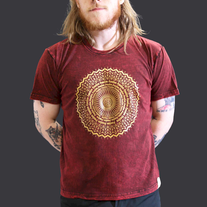 Stonewashed Nomad Sari T-Shirts - 100% Cotton - Made in Nepal - Mandala Design