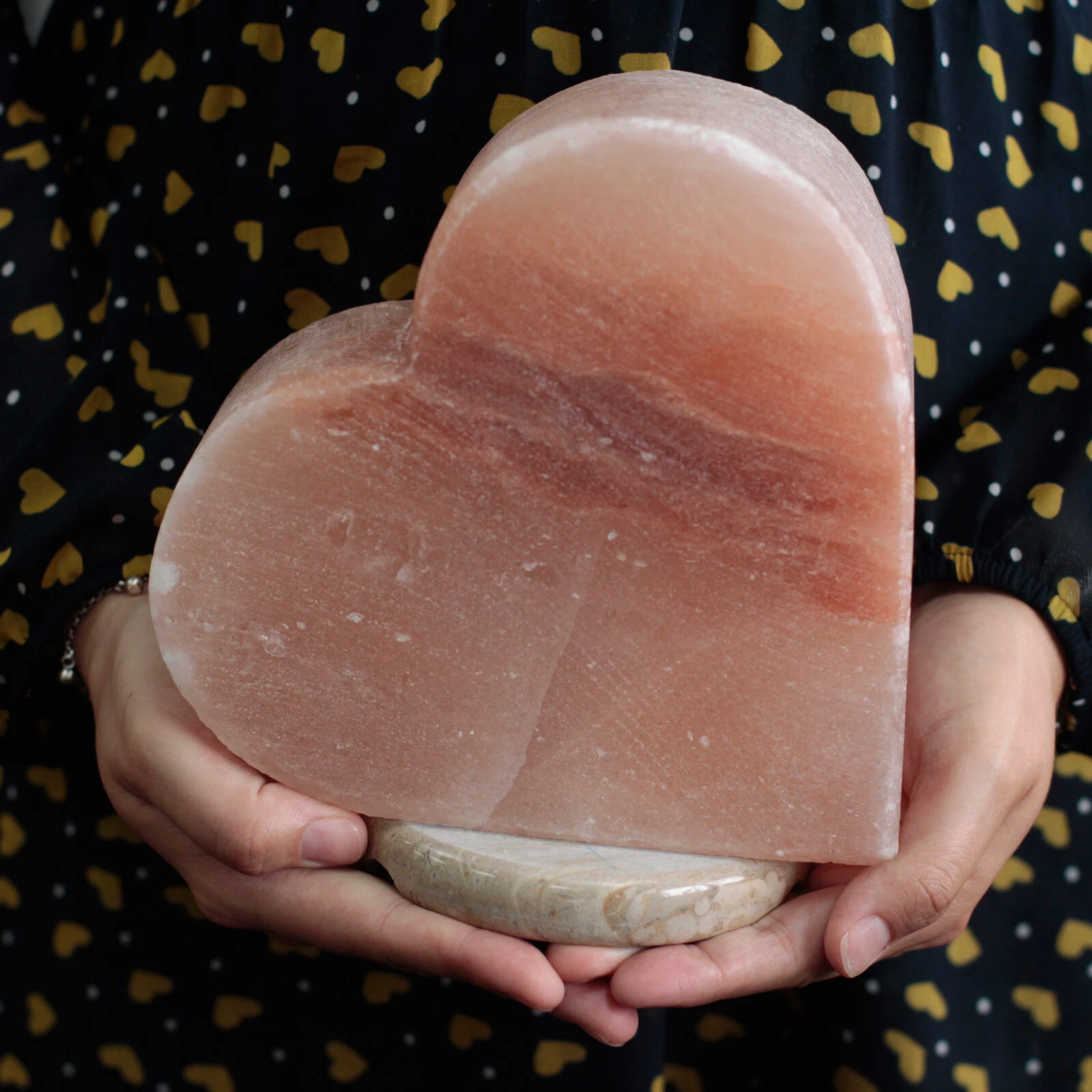 3.6kg Heart-Shaped Carved Himalayan Salt Lamp