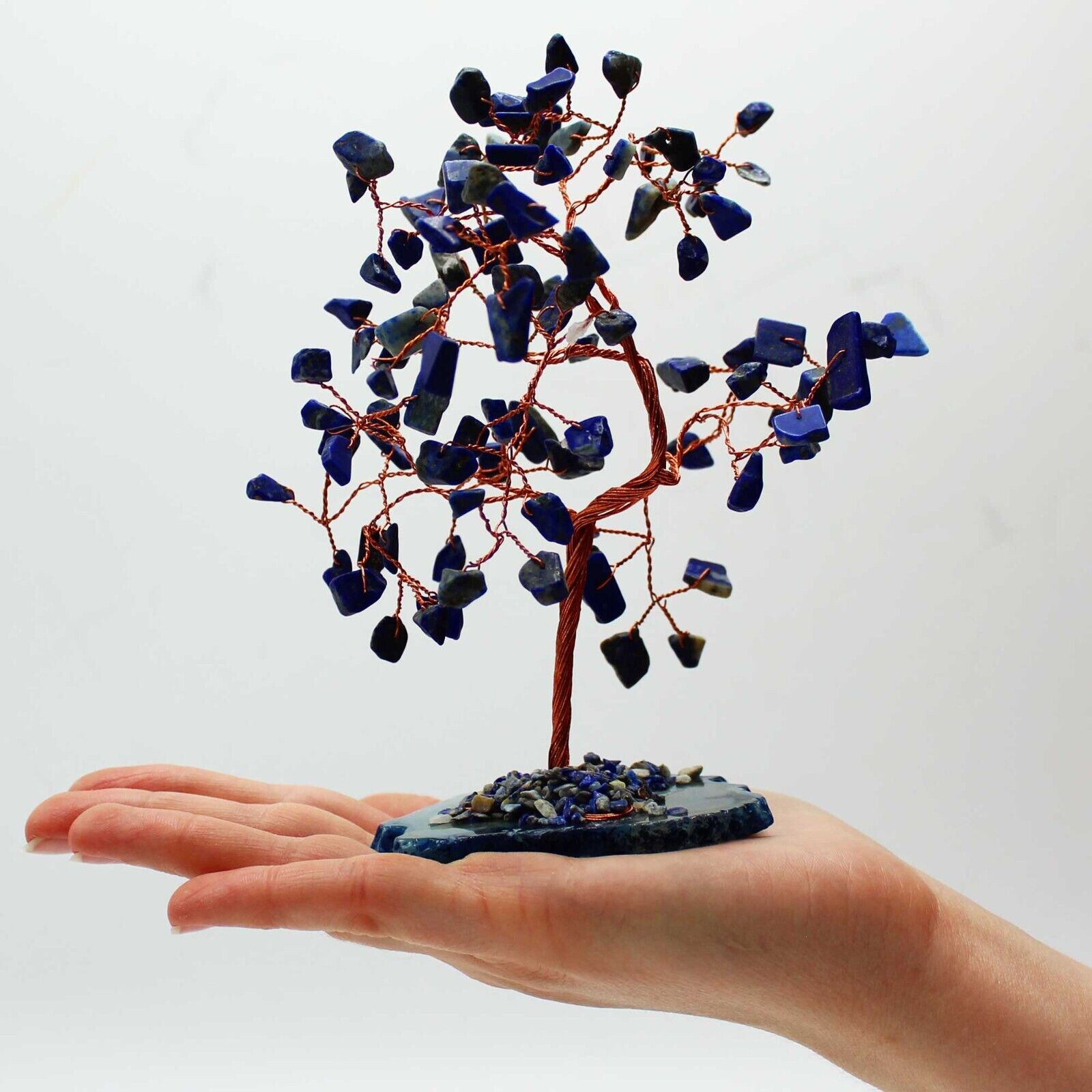 Large Gemstone/Crystal Bonsai Trees - 100 Stones, Agate Bases