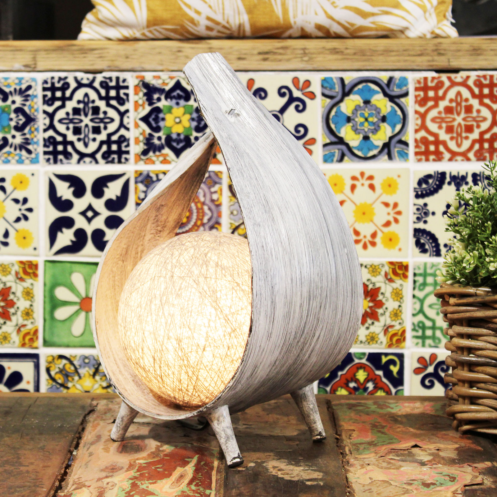images Natural Coconut Wood Lamps - Unique, sustainable & minimalist home decor!