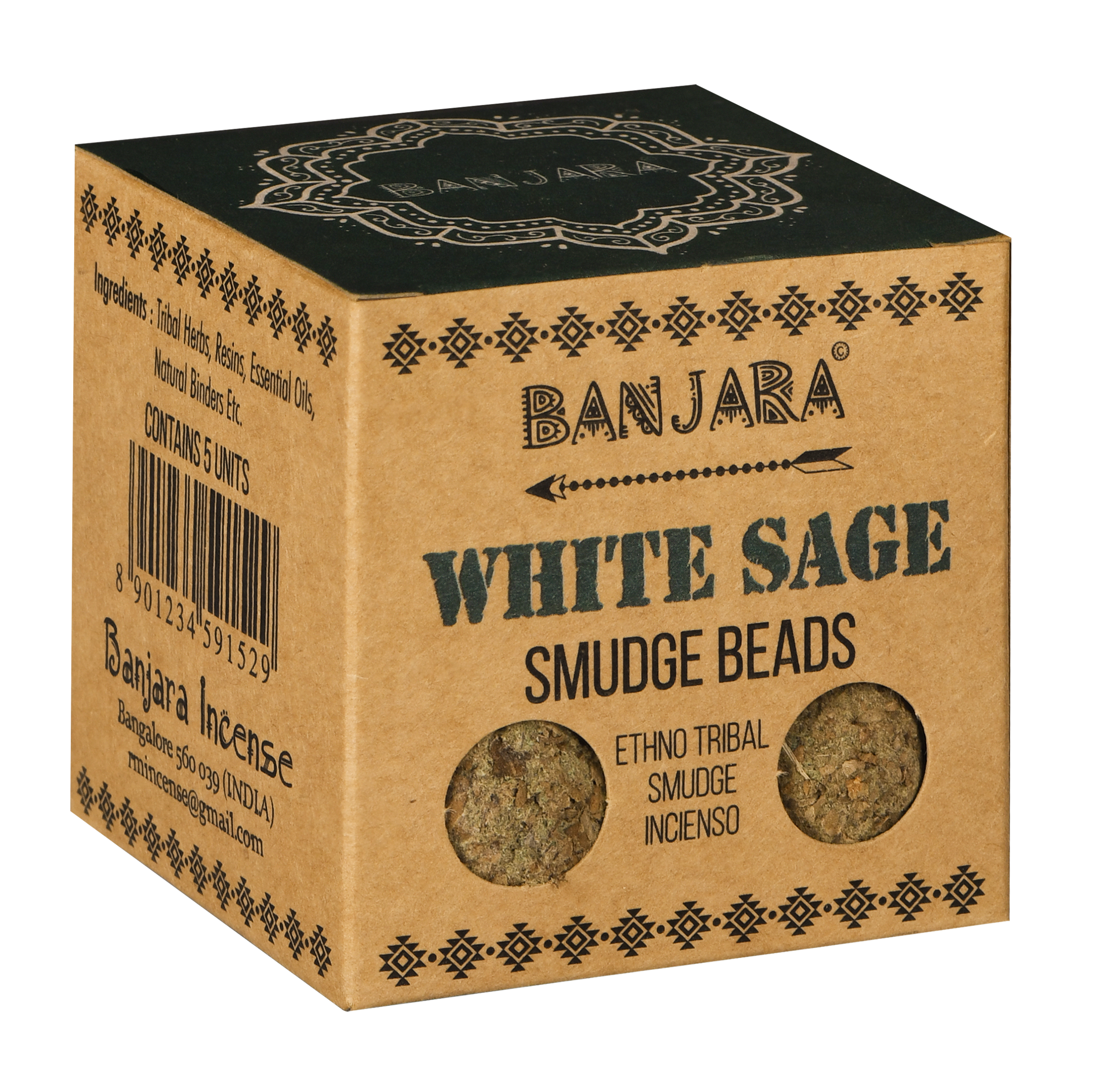 Banjara Smudge Beads (5 pcs w/ Holder) for Healing/Cleansing