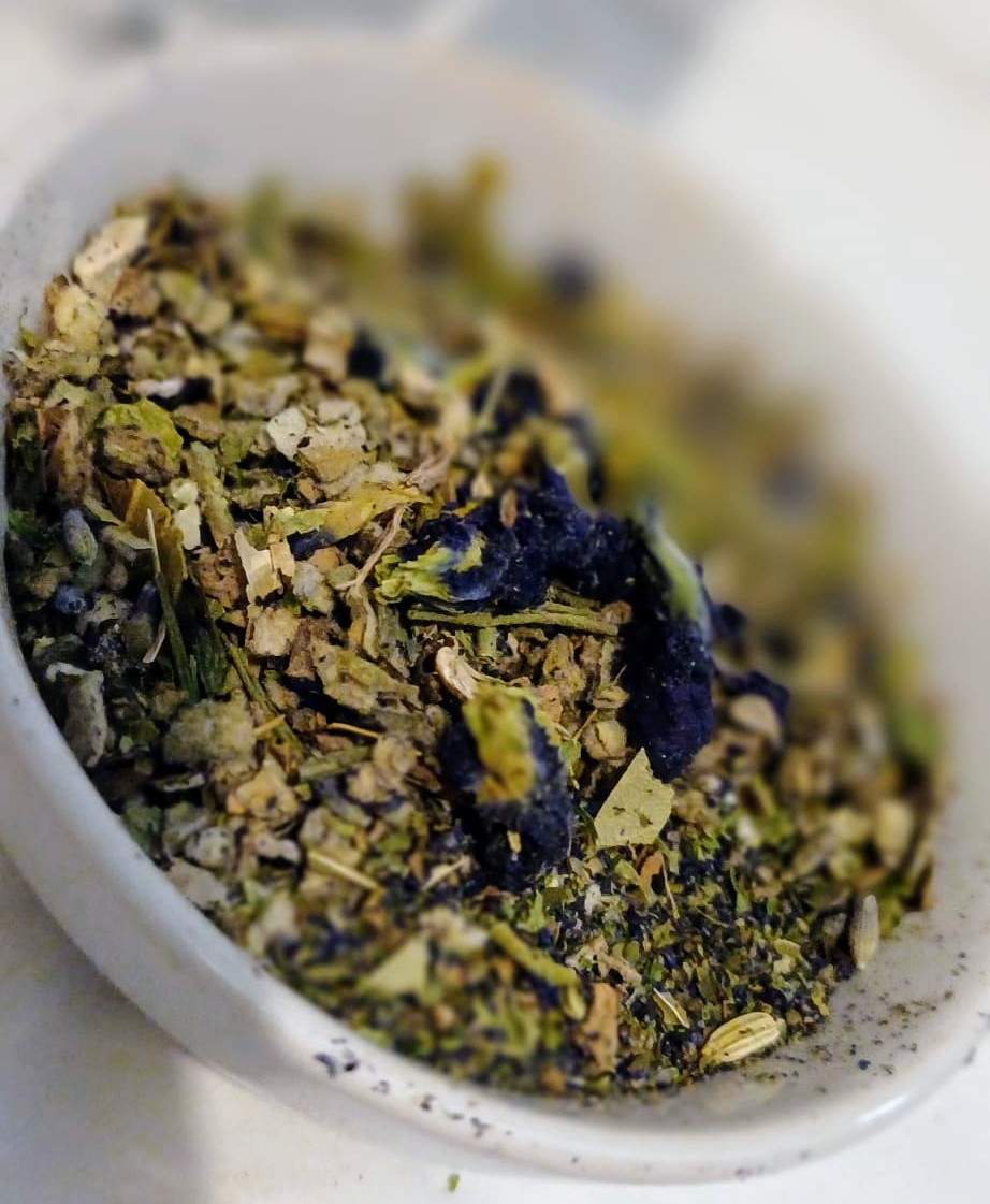'Clear Voice' | Throat Chakra Herbal Tea Blend | Ayurveda | Mullein, Blue Pea