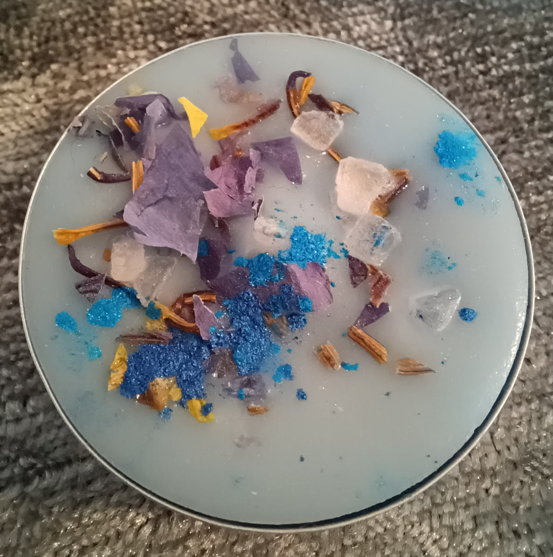 Blue Lotus and Frankincense Shimmer Tealight Candle (4-hr burn, Candle Magick)