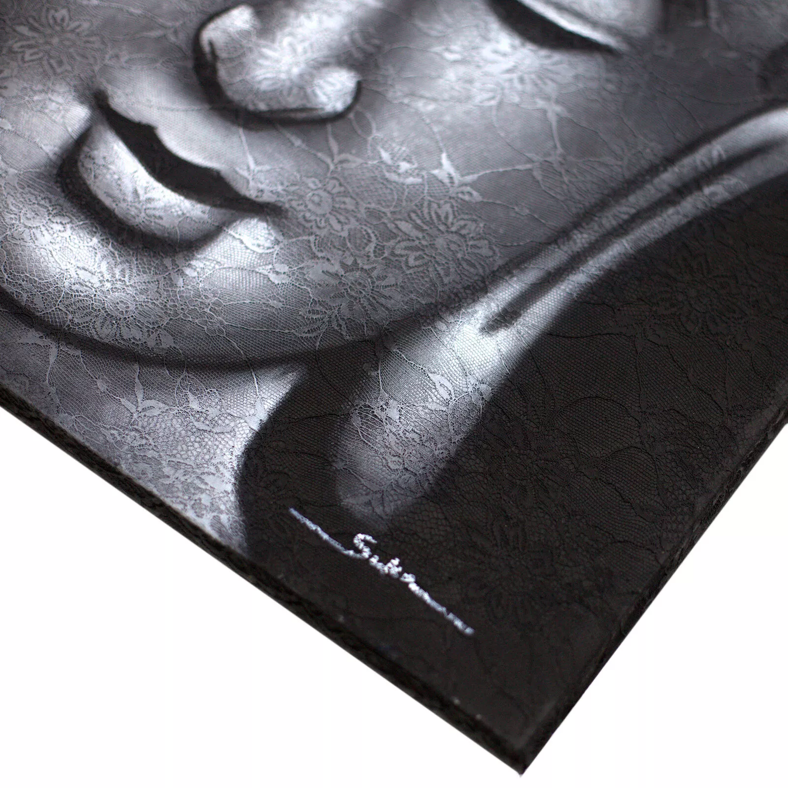 60x80cm Buddha Face (Brocade Finish) [Acrylic Paint on Canvas]
