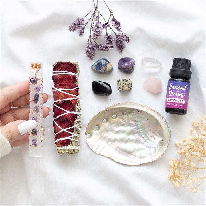 Tranquil Dreams Sleep Wellness Kit (Oils, Crystals, Smudging, Wands)