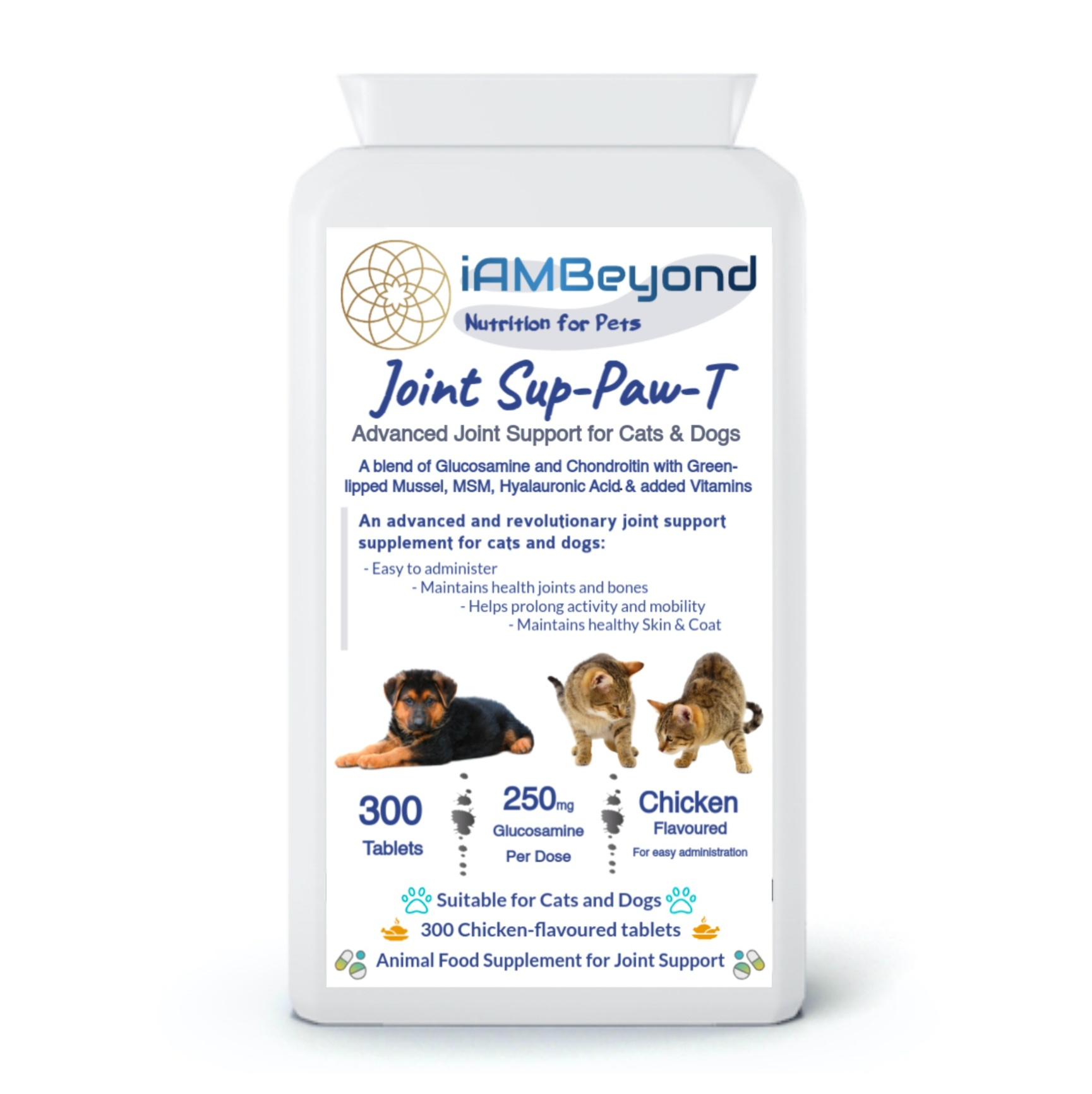 Joint Sup-Paw-T Glucosamine 250mg Supplement for Pets