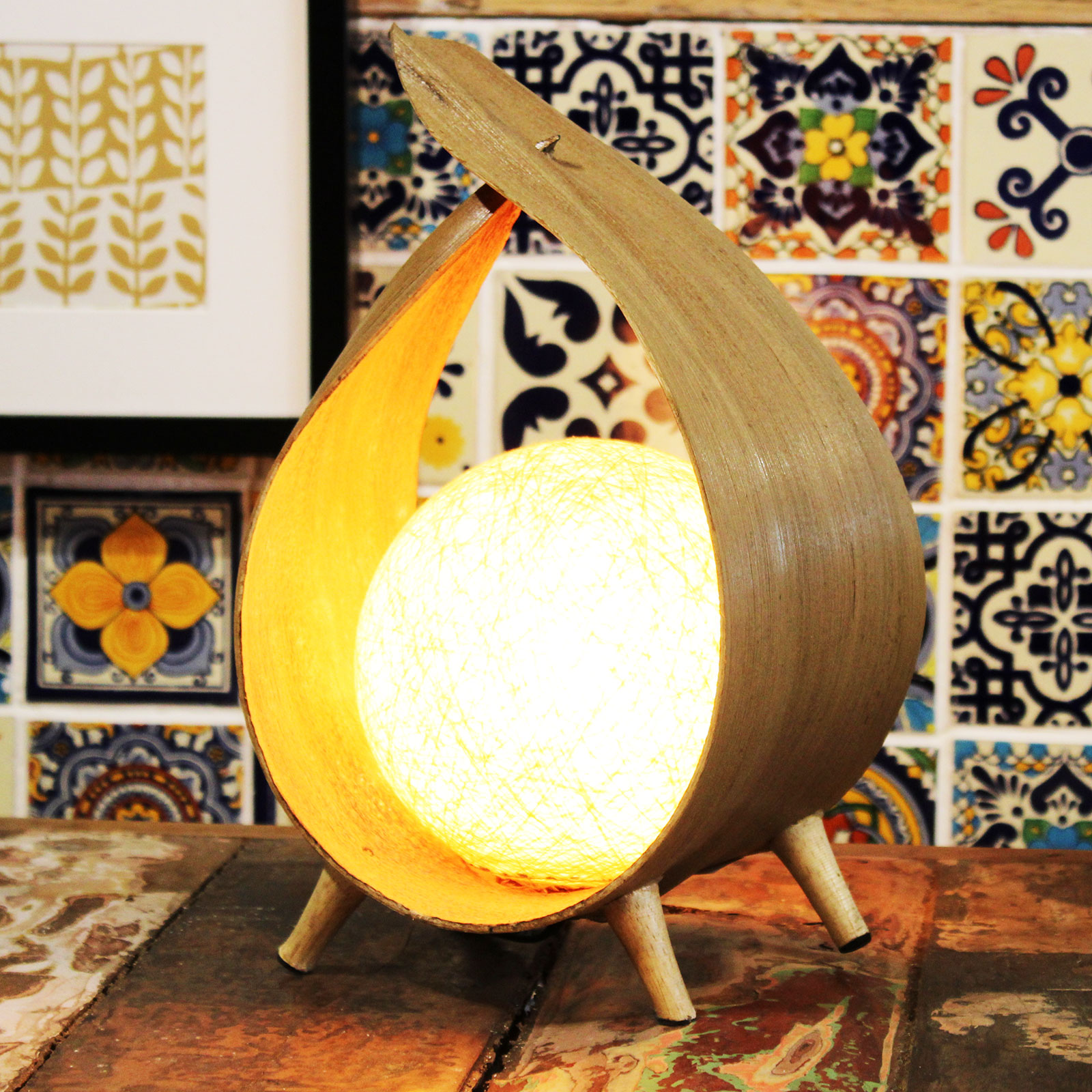 images Natural Coconut Wood Lamps - Unique, sustainable & minimalist home decor!
