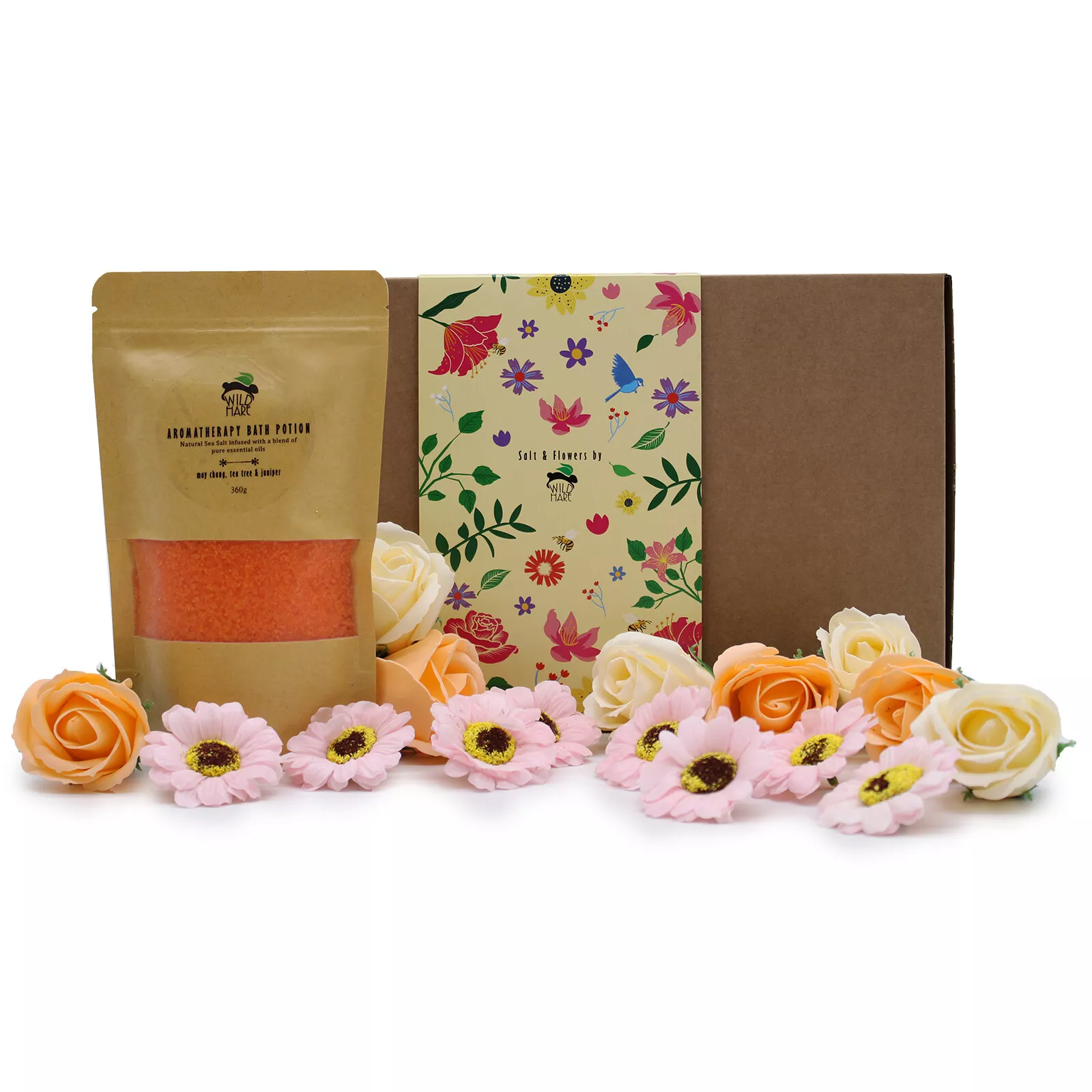 Wild Hare Luxury Spa Bath Kit - Bath Salts & Soap Roses/Sunflowers