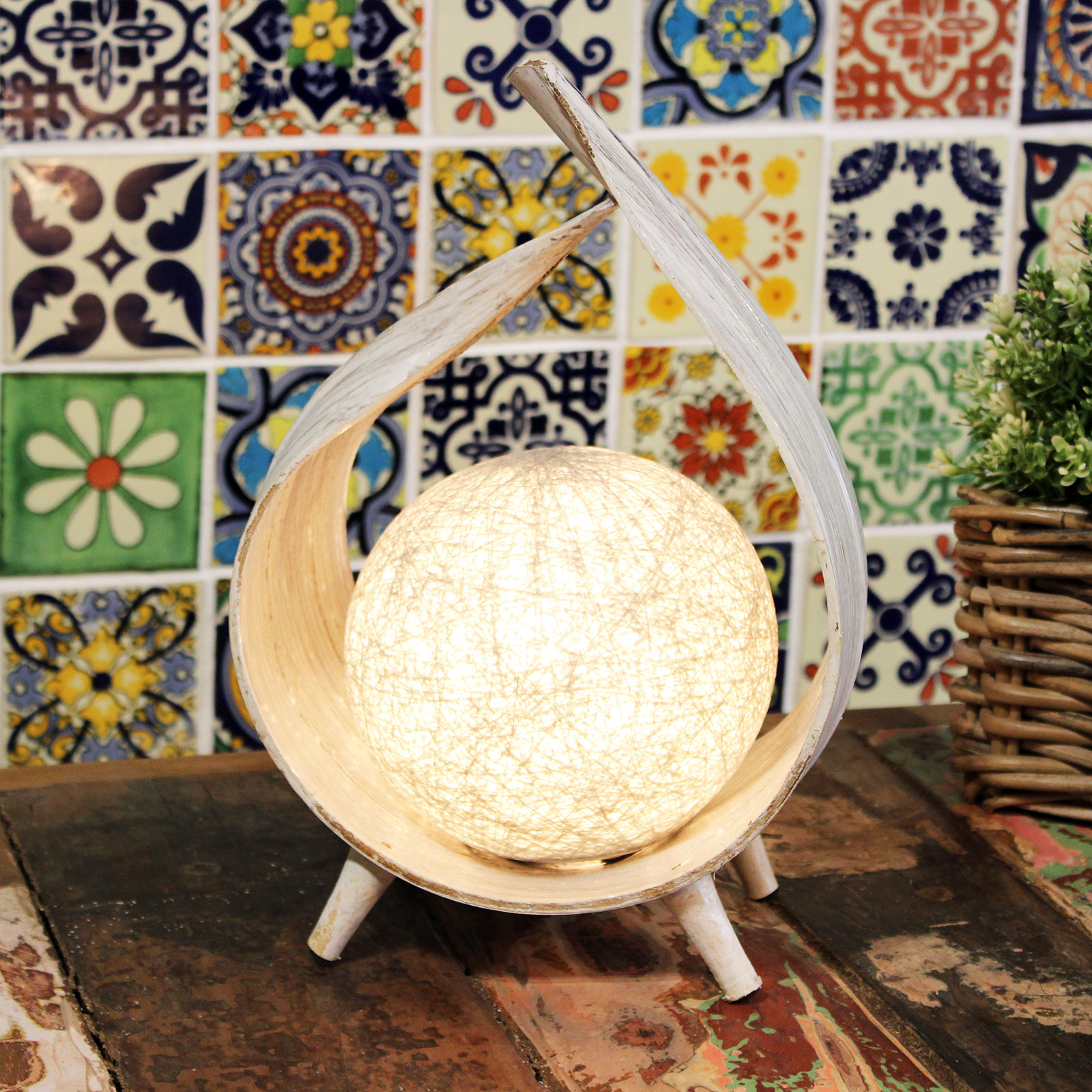 images Natural Coconut Wood Lamps - Unique, sustainable & minimalist home decor!