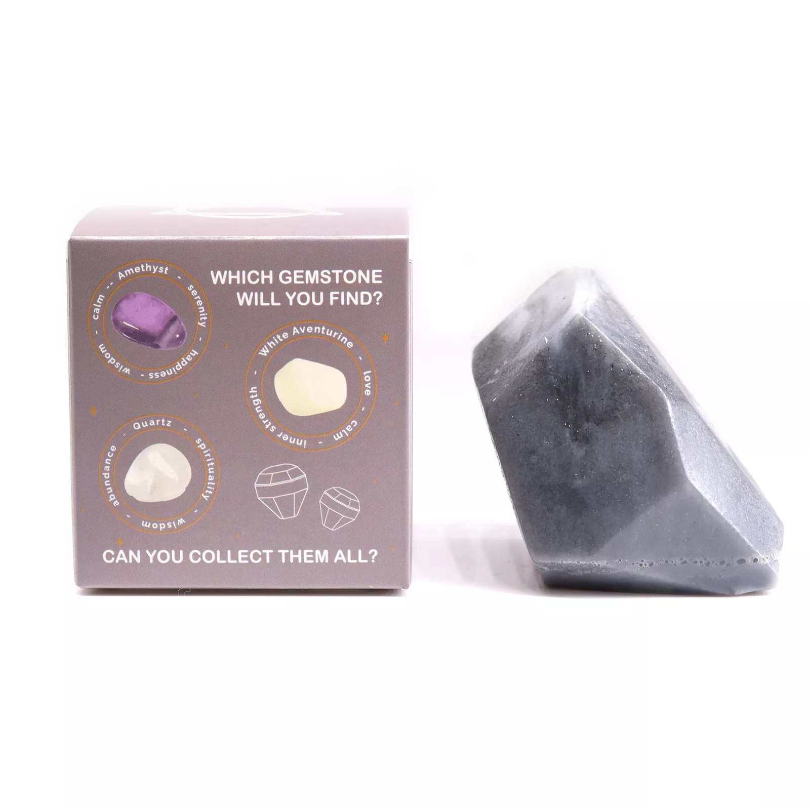 images 4 x Crystal Elementals Soap Set (Handmade with hidden Gemstones)