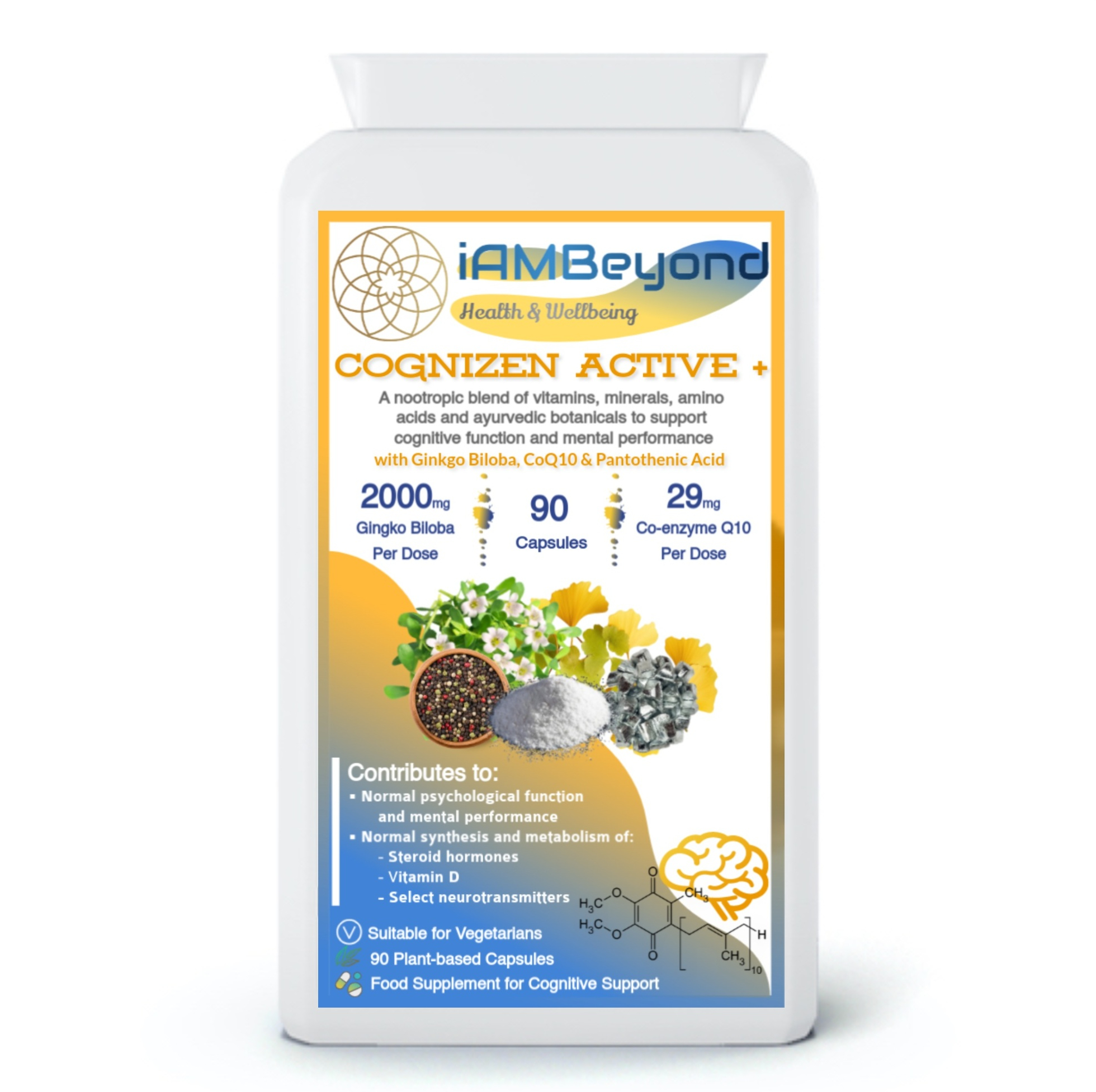 CogniZen Active+ Nootropic Amino Supplement - 90 Capsules
