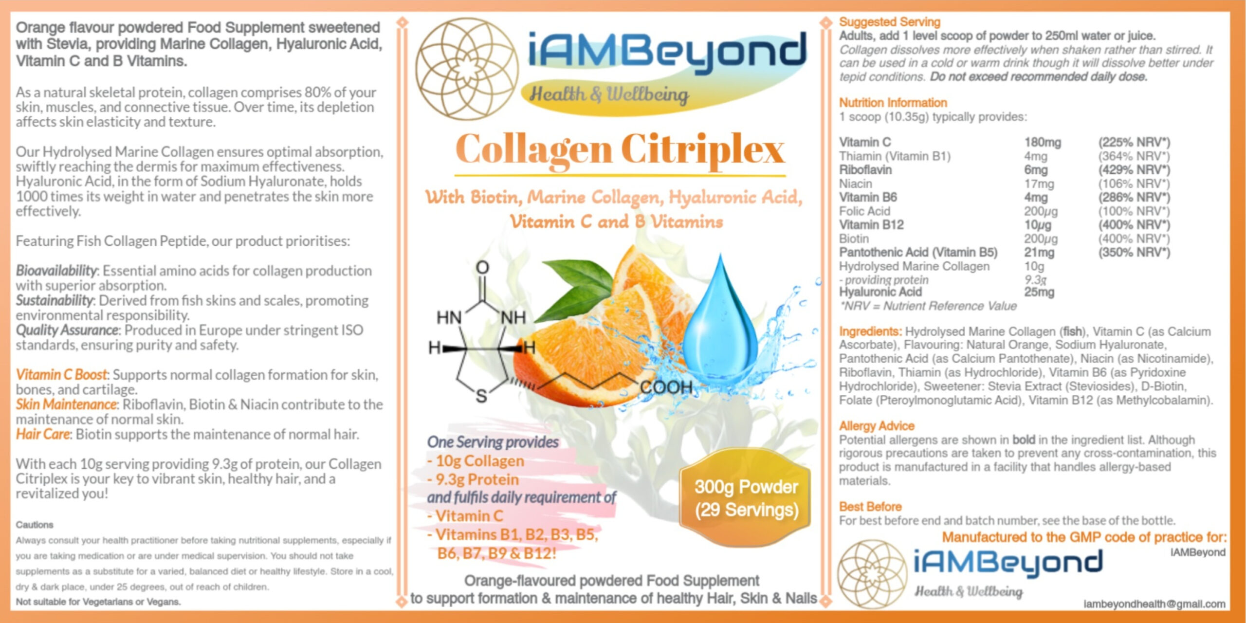 Collagen Citriplex - Marine Collagen & Vitamin Powder (Extra Strength)