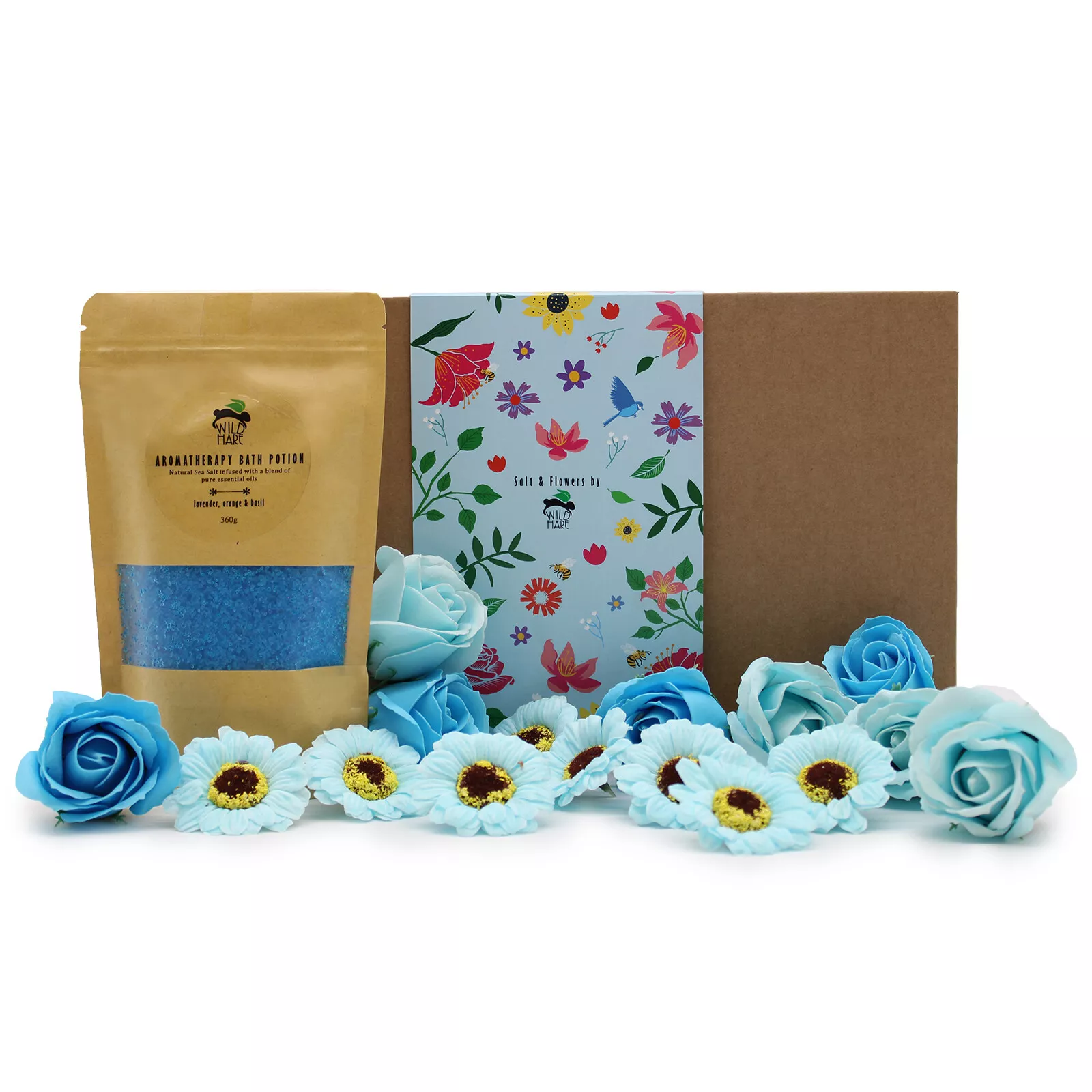 Wild Hare Luxury Spa Bath Kit - Bath Salts & Soap Roses/Sunflowers