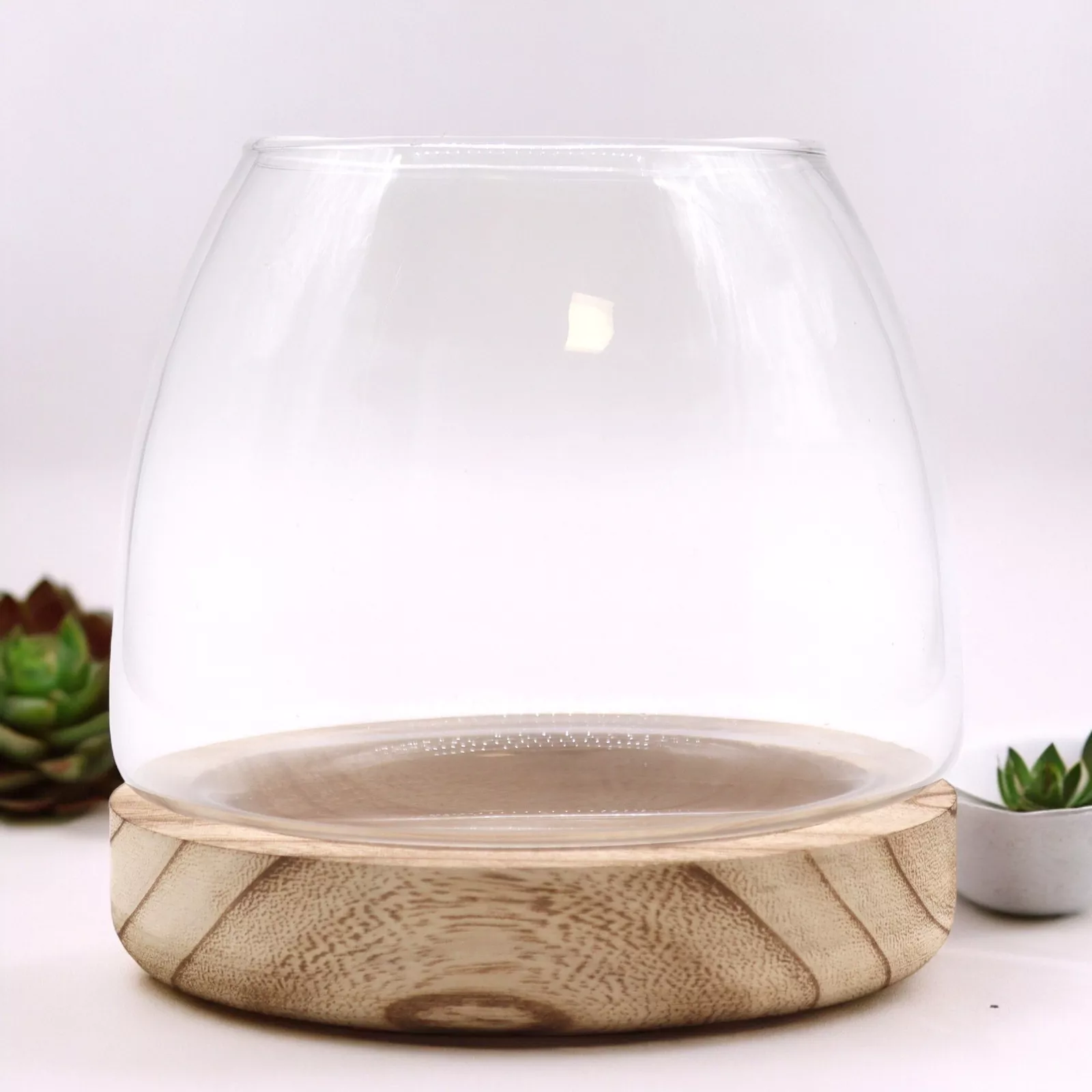 Glass & Tung Wood Terrarium (Freestanding)