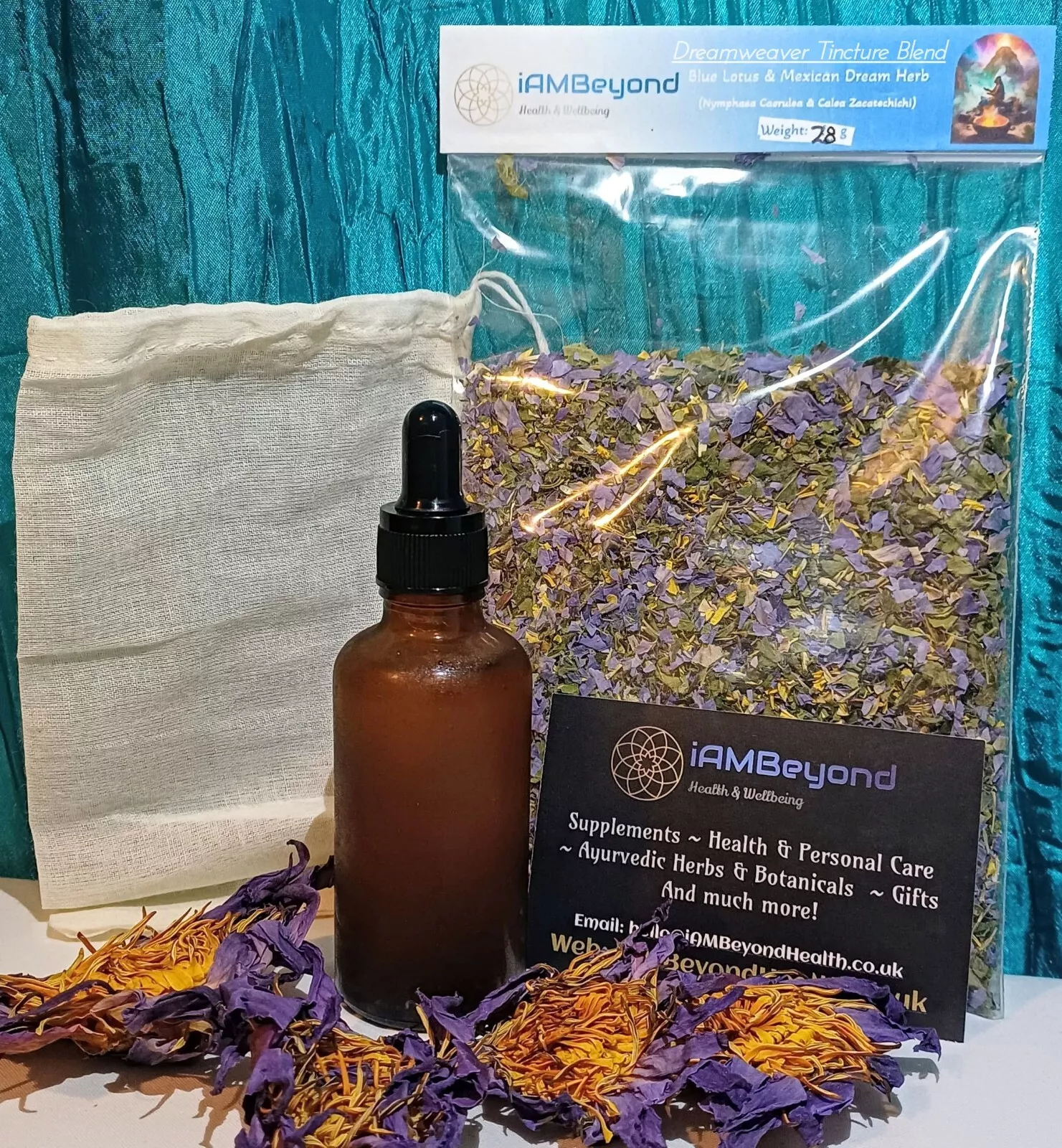 Dreamweaver Tincture Kit (500ml) Blue Lotus & Zacatechichi - Herbs/Muslin/Bottle