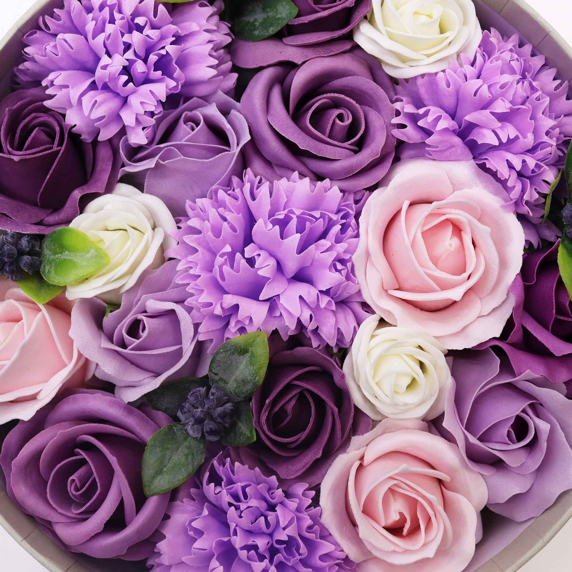 Handmade Soap Flower Rose Bouquet - Round Gift Box (250g)