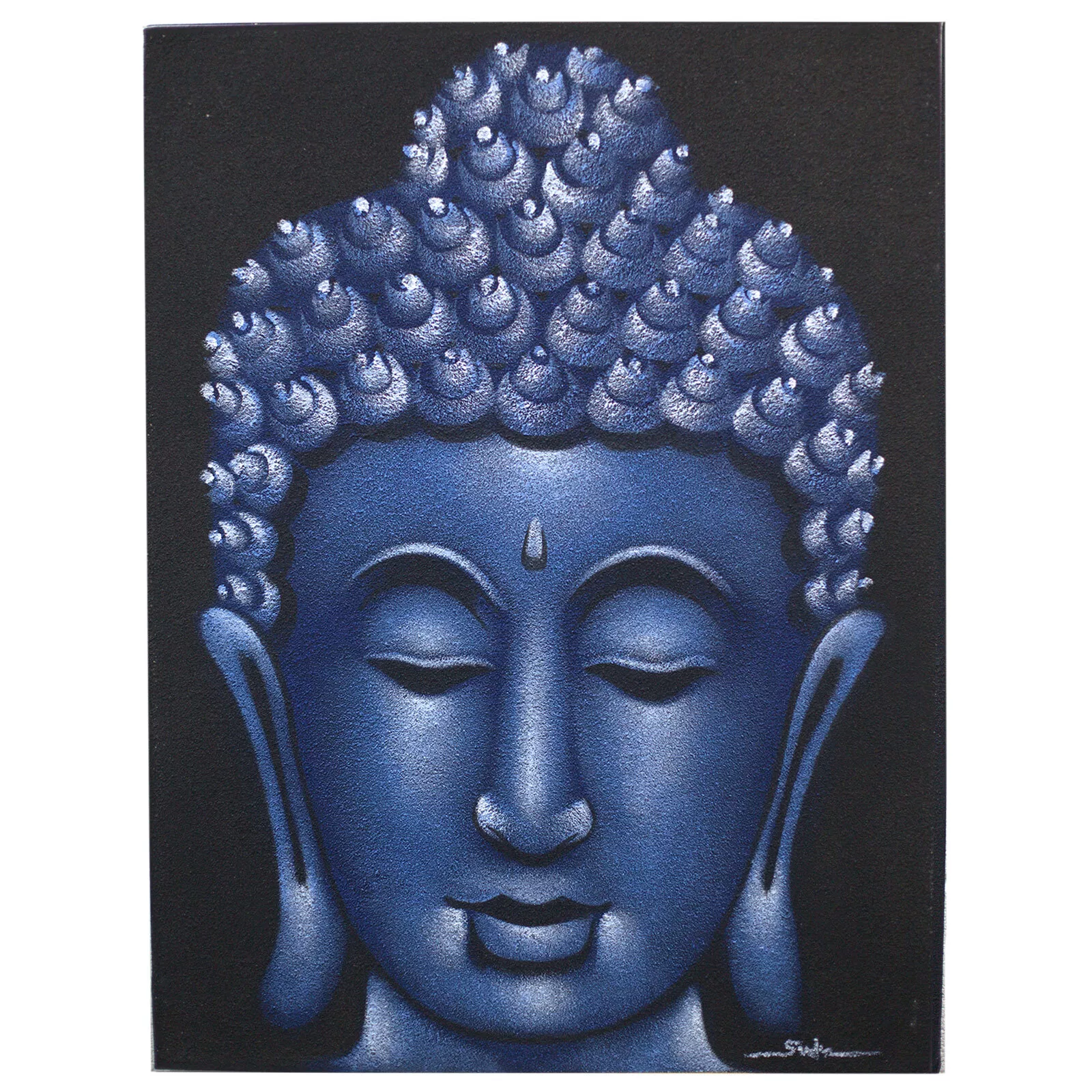 images 60x80cm Buddha Face (Sand Finish), Acrylic Paint on Canvas
