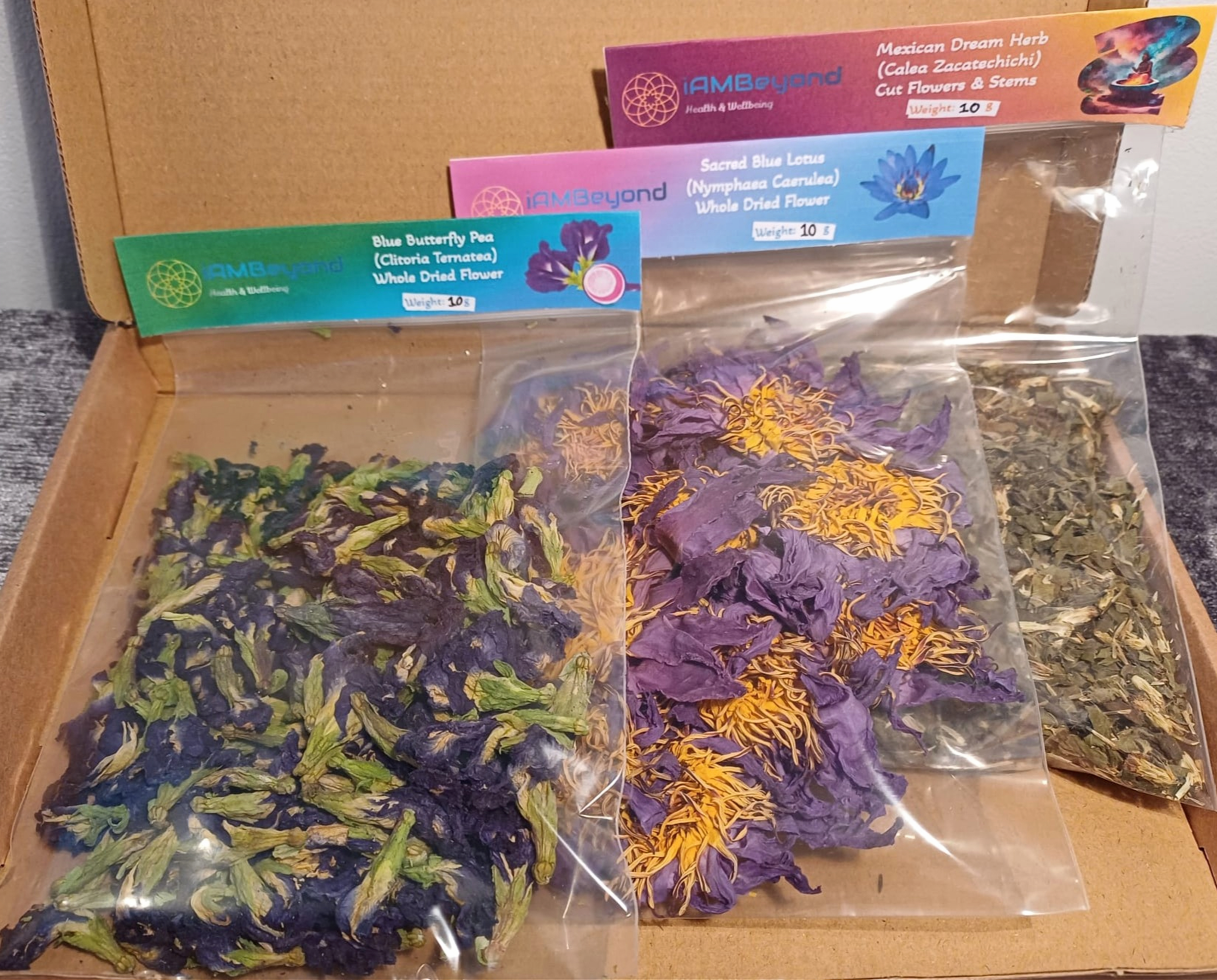 Sleep Herbs Sample box - Blue Lotus/Dream Herb/Butterfly Pea, Herbal Starter Kit
