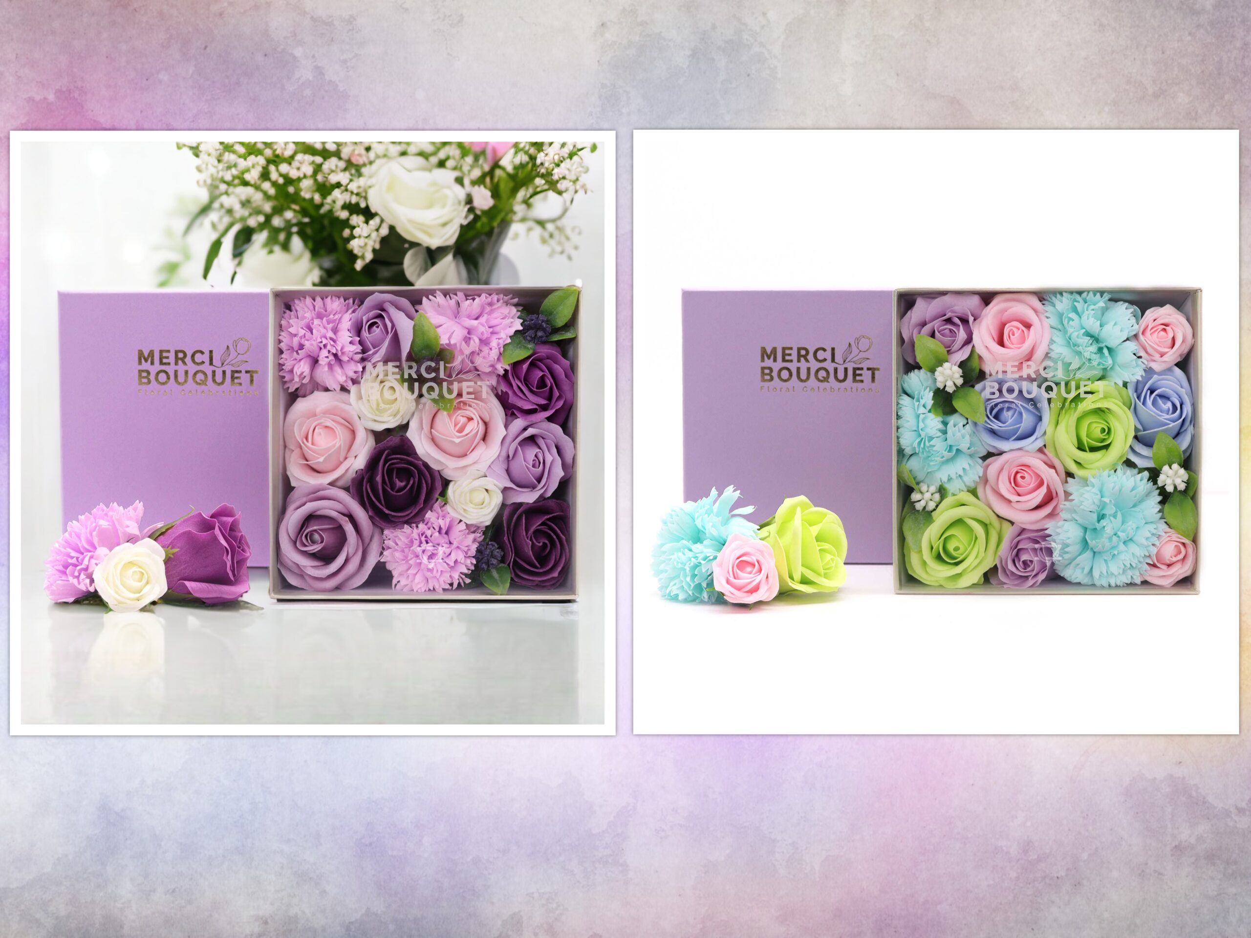 Handmade Soap Flowers (200g, Square Gift Box)