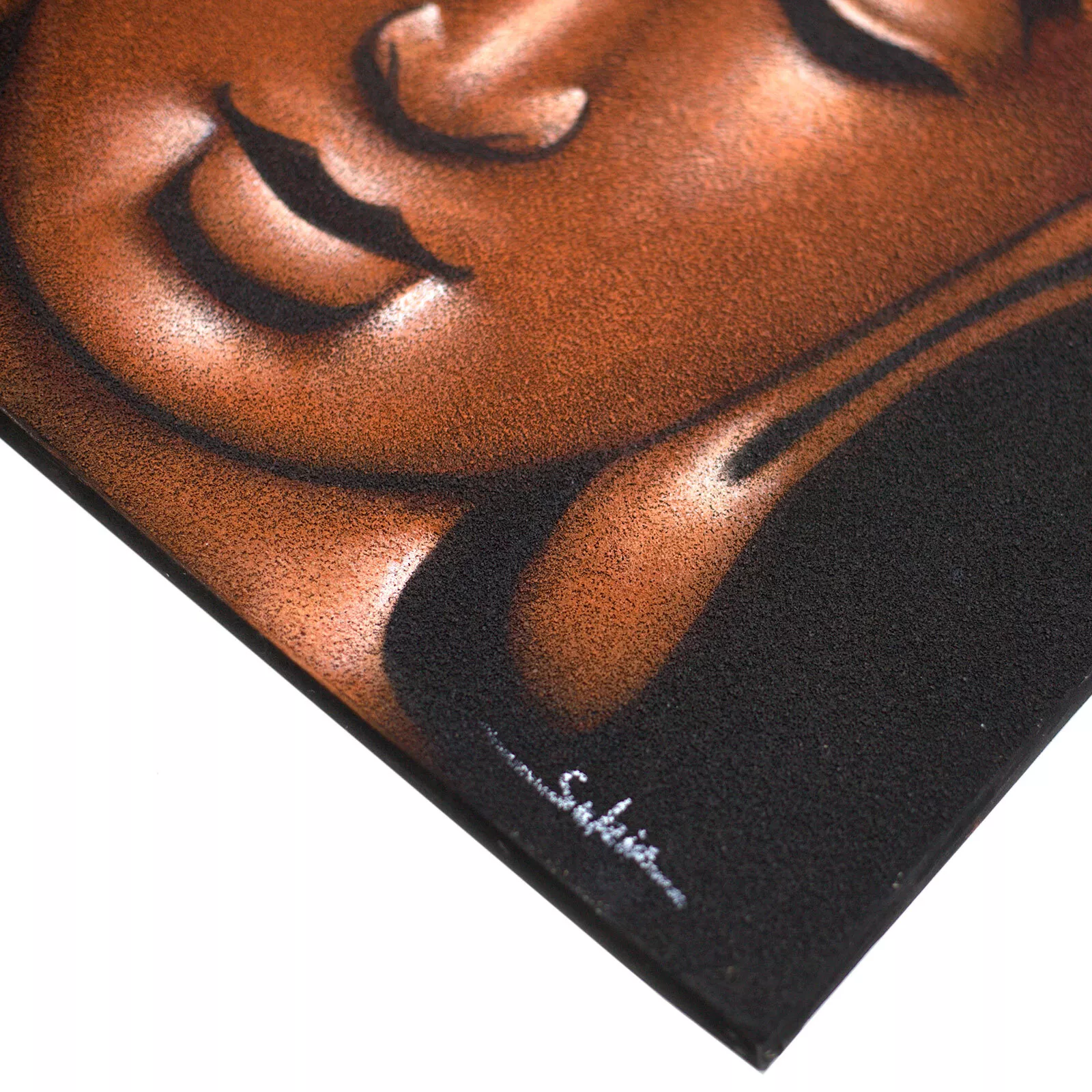 images 60x80cm Buddha Face (Sand Finish), Acrylic Paint on Canvas