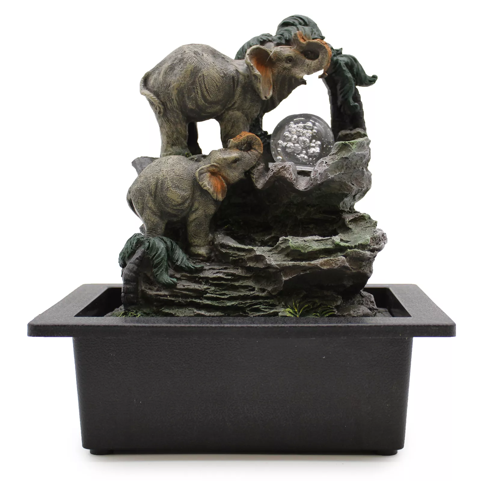30cm Elephants Tabletop Fountain Water Feature (Indoor Garden & Feng Shui)