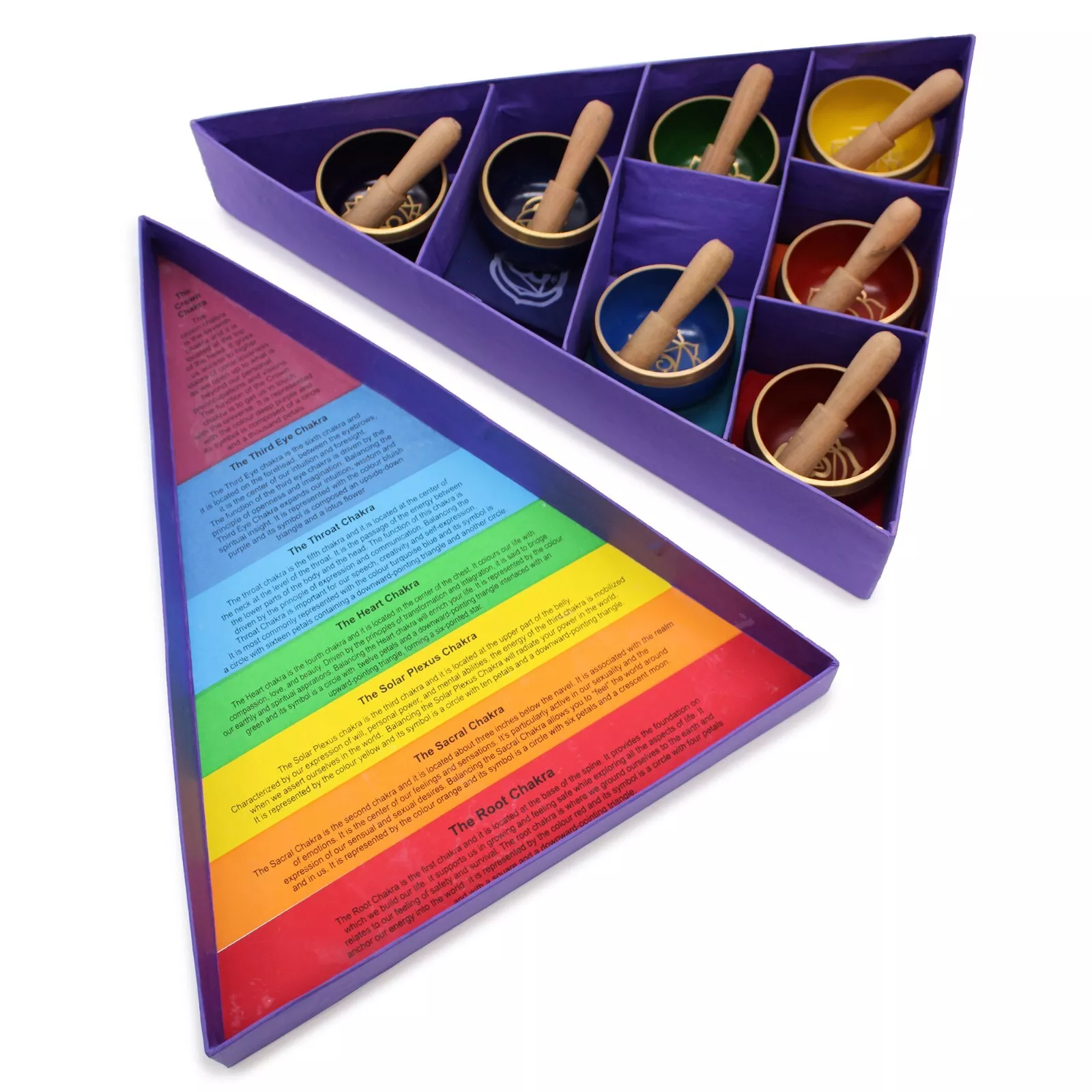 7 x Handcrafted Chakra Singing Bowls - Complete Pyramid Gift Set