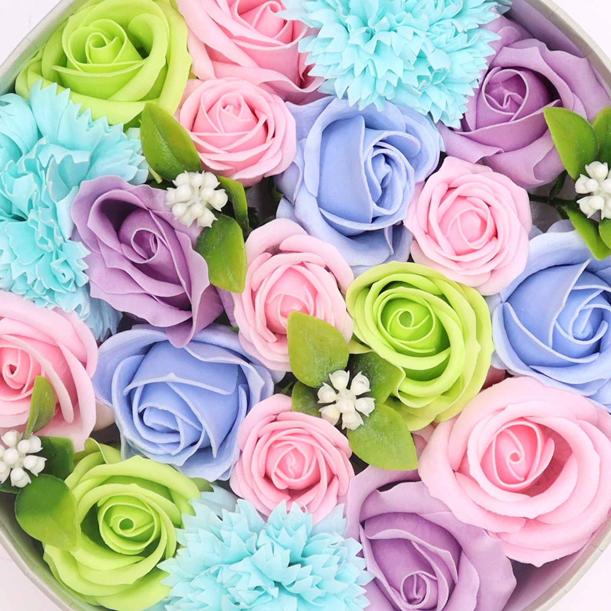 Handmade Soap Flower Rose Bouquet - Round Gift Box (250g)