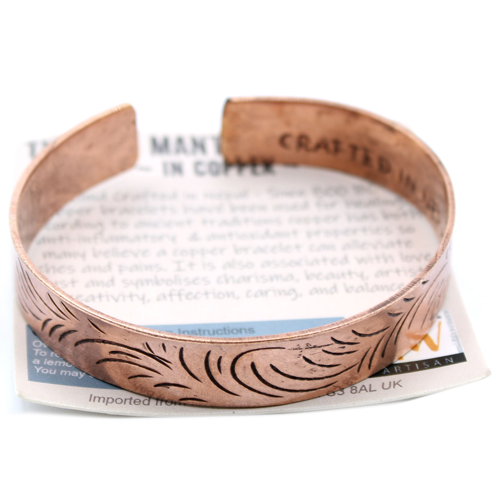 images Handmade Tibetan Copper Bracelet (Wide Tribal Design)