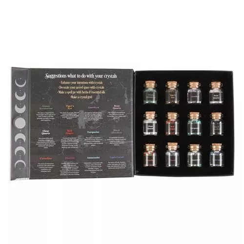 Crystals for Spells (Stone Chip Bottles) Gift Set - Altar Magick & Healing