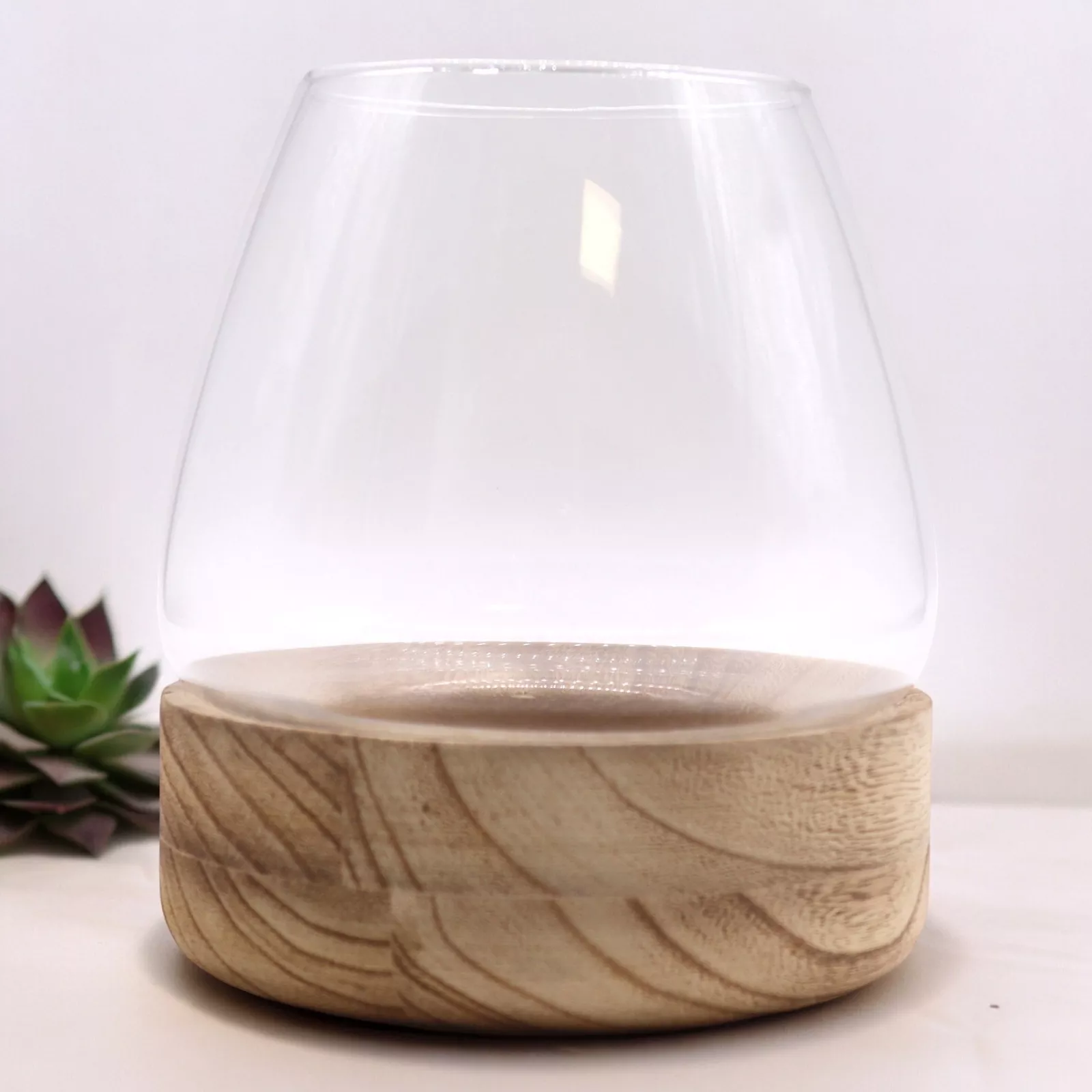 Glass & Tung Wood Terrarium (Freestanding)