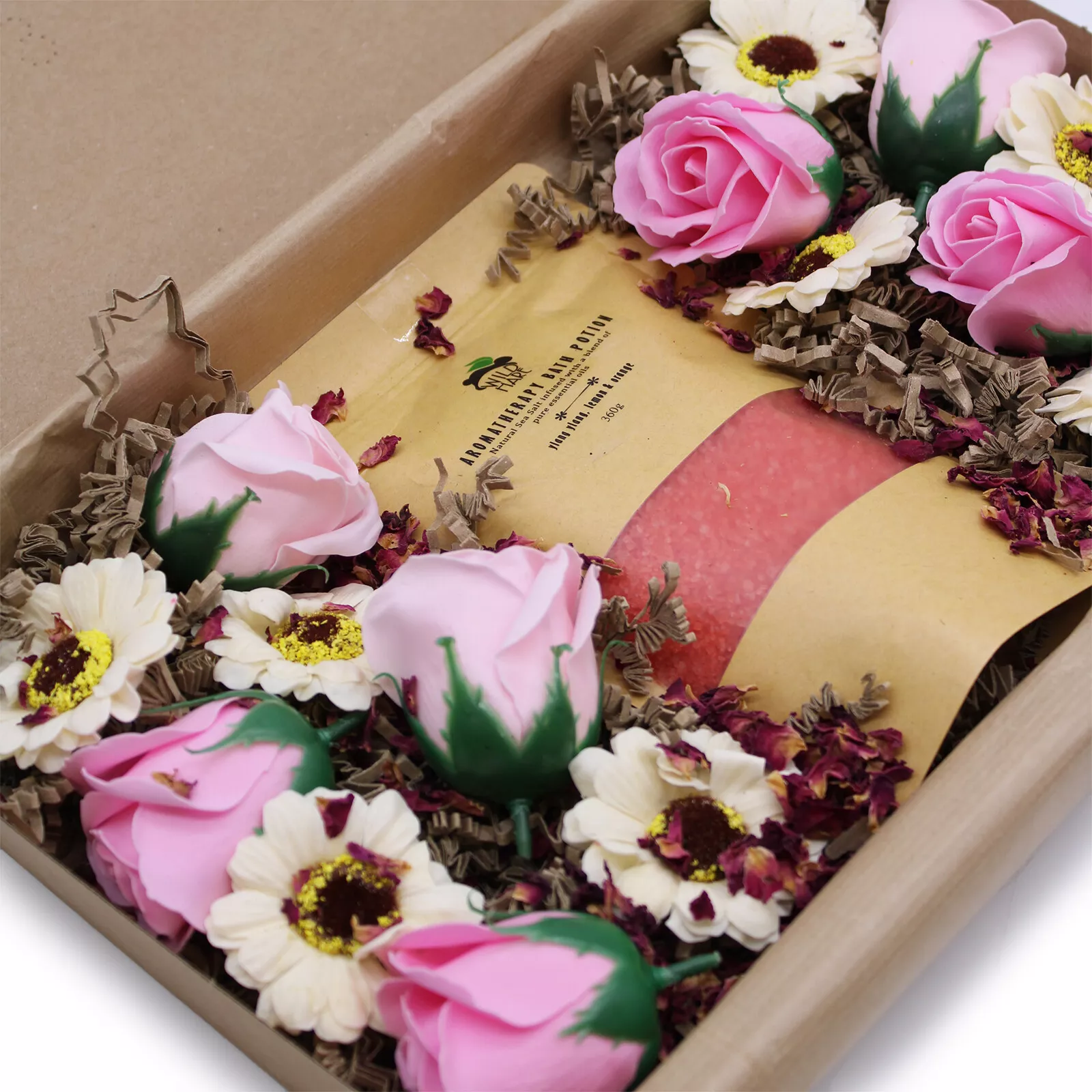Wild Hare Luxury Spa Bath Kit - Bath Salts & Soap Roses/Sunflowers