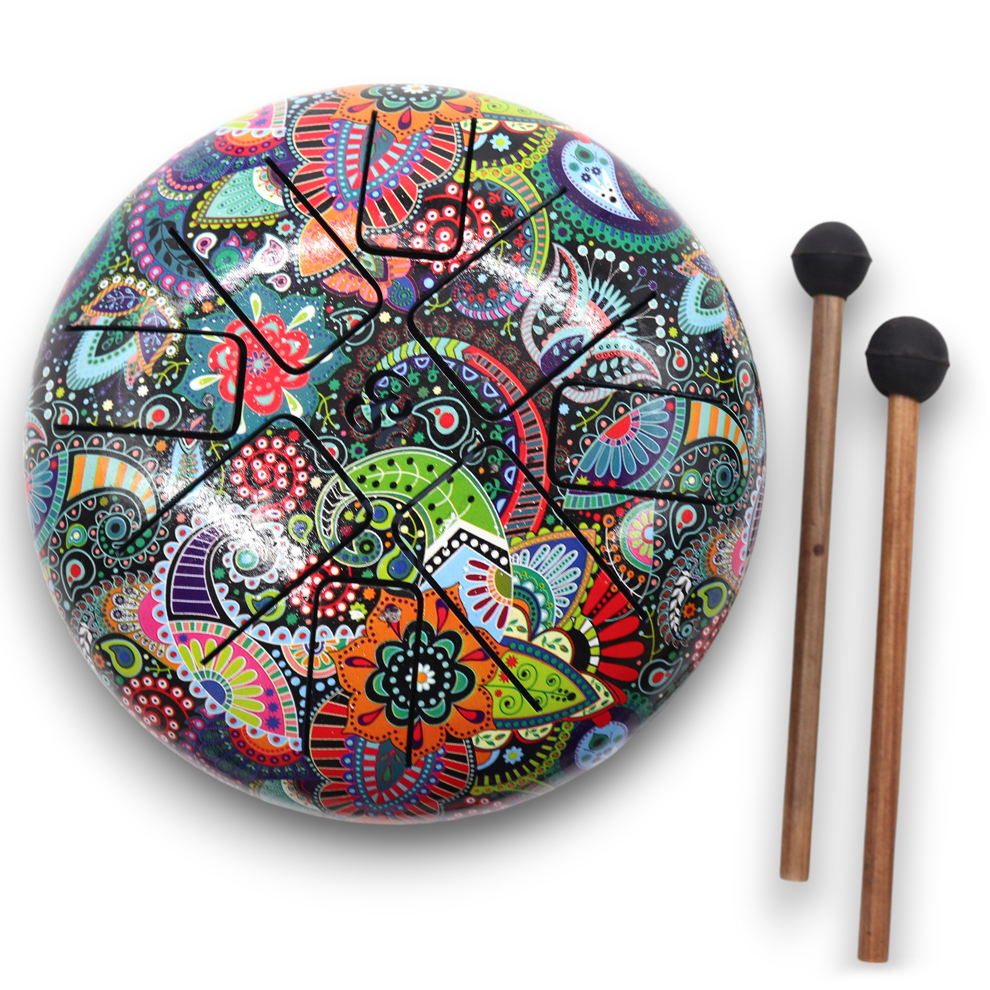 18cm Hapi Handpan Drum with Sticks & Carry-case, 8-tone Steel Tongue