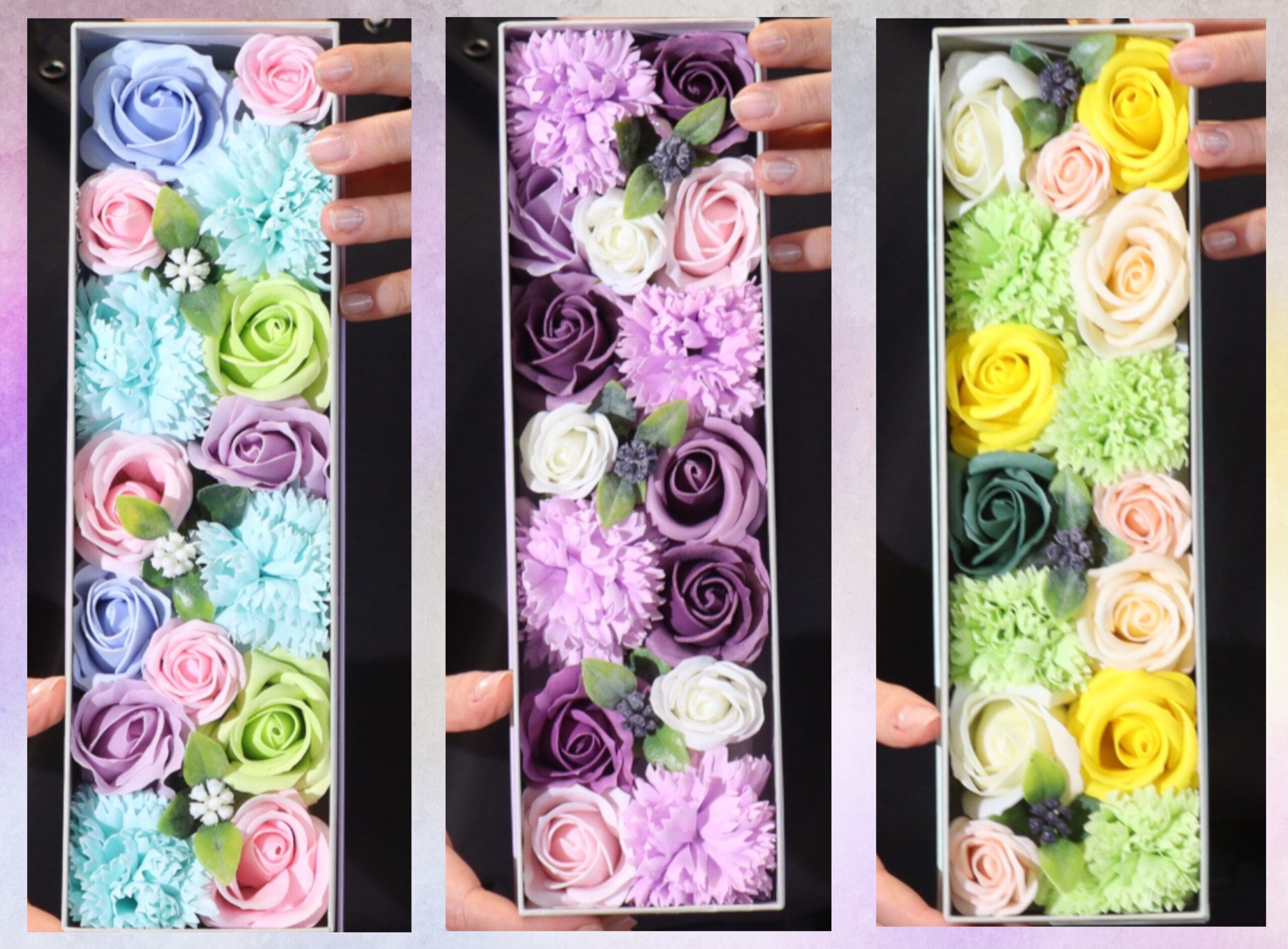 Handmade Soap Flowers (200g, Long Gift Box)