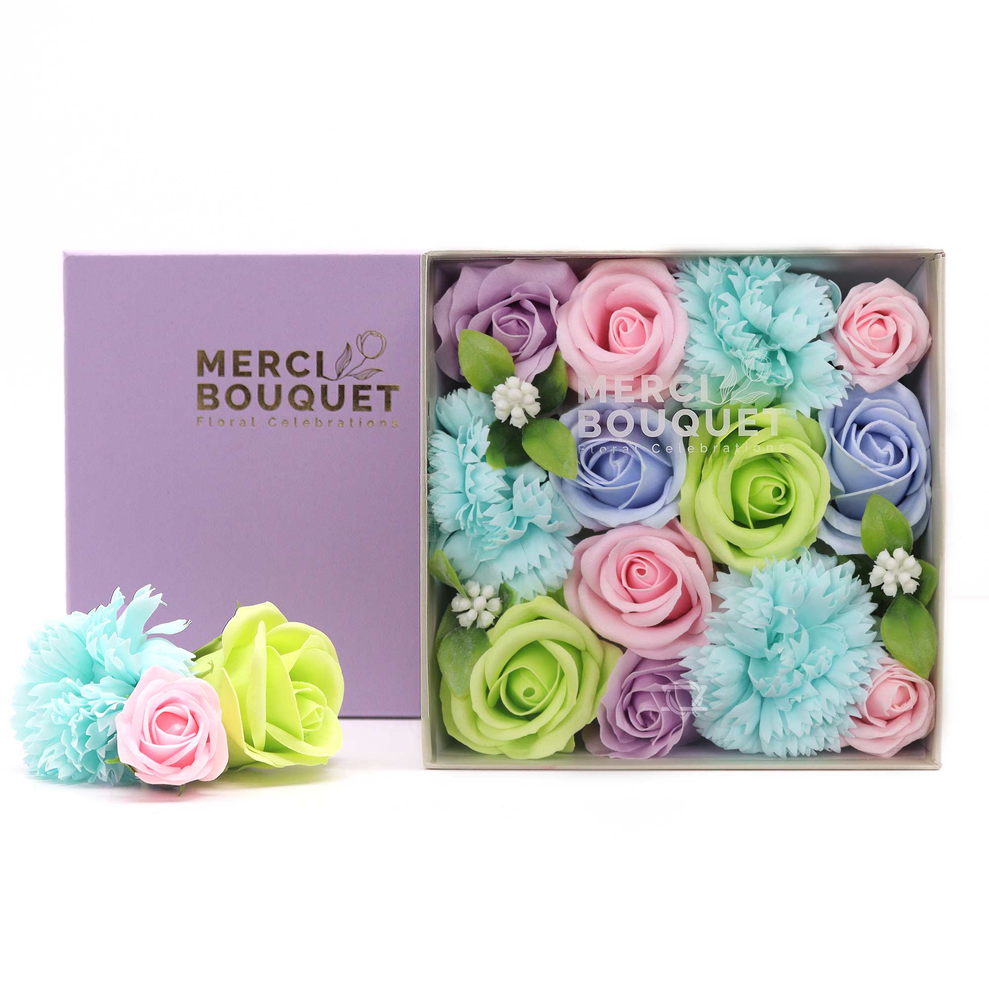 Handmade Soap Flowers (200g, Square Gift Box)