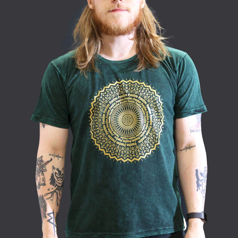 Stonewashed Nomad Sari T-Shirts - 100% Cotton - Made in Nepal - Mandala Design