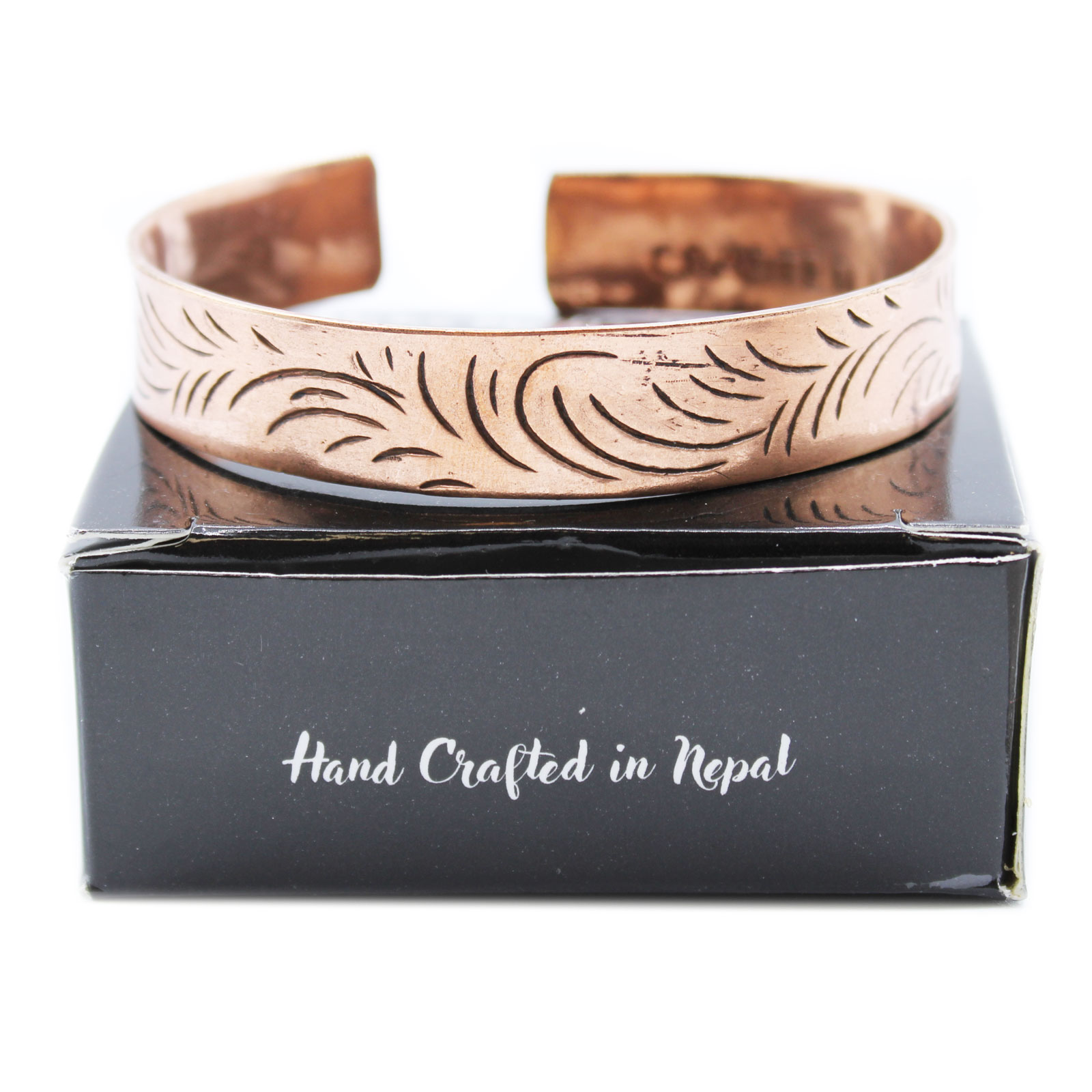images Handmade Tibetan Copper Bracelet (Wide Tribal Design)