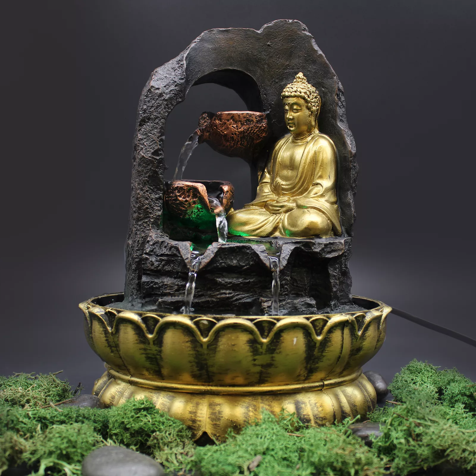 30cm Buddha Tabletop Fountain Water Feature (Indoor Garden & Feng Shui)
