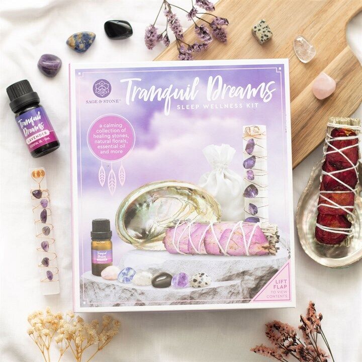 Tranquil Dreams Sleep Wellness Kit (Oils, Crystals, Smudging, Wands)