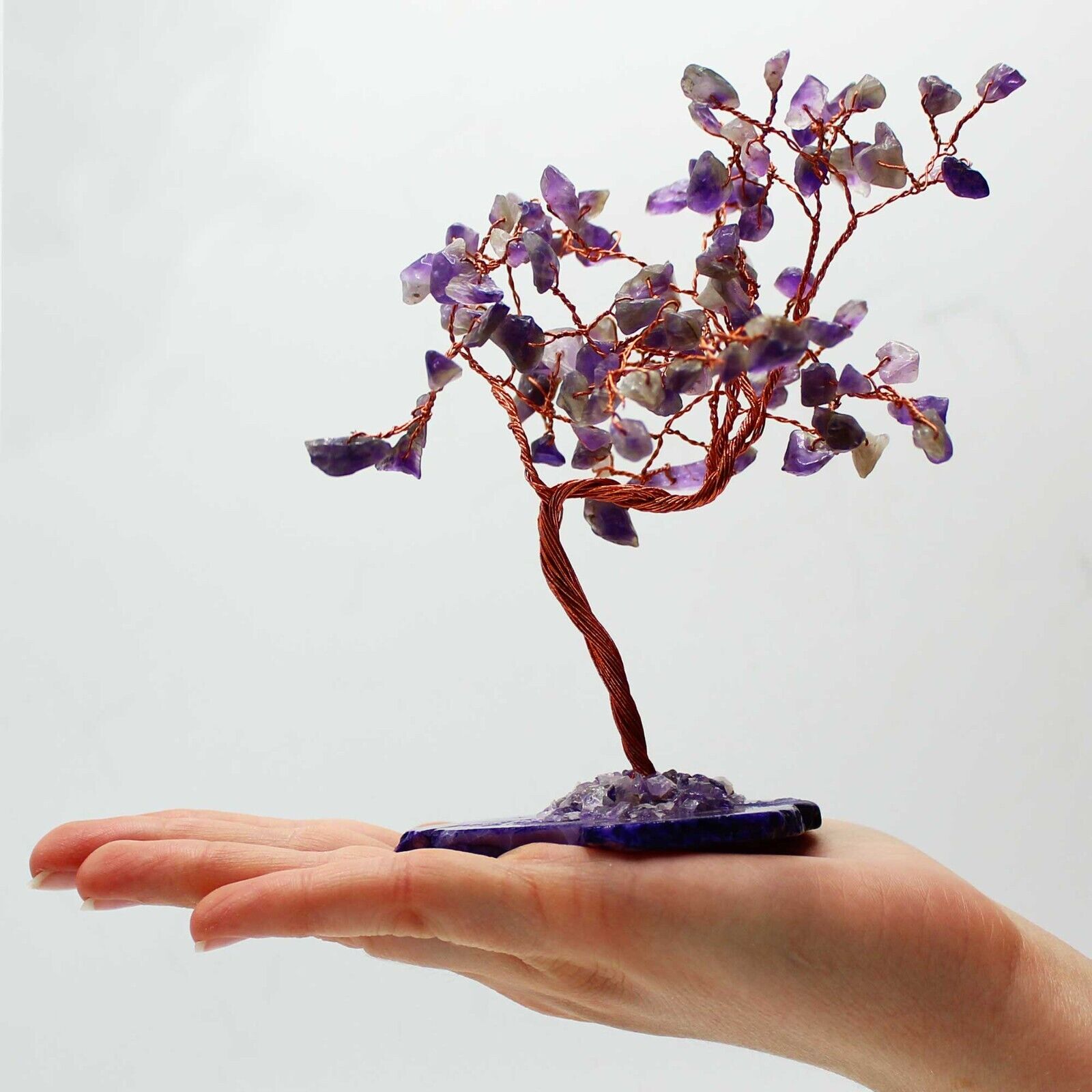 Large Gemstone/Crystal Bonsai Trees - 100 Stones, Agate Bases