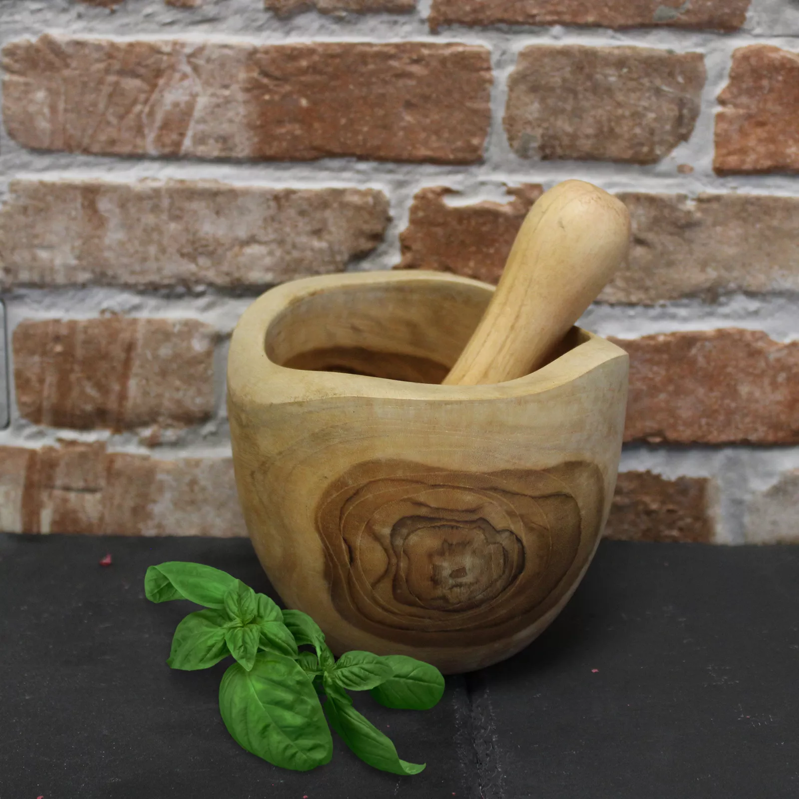images Handmade Ergo Teak Pestal & Mortar - Small/Medium/Large