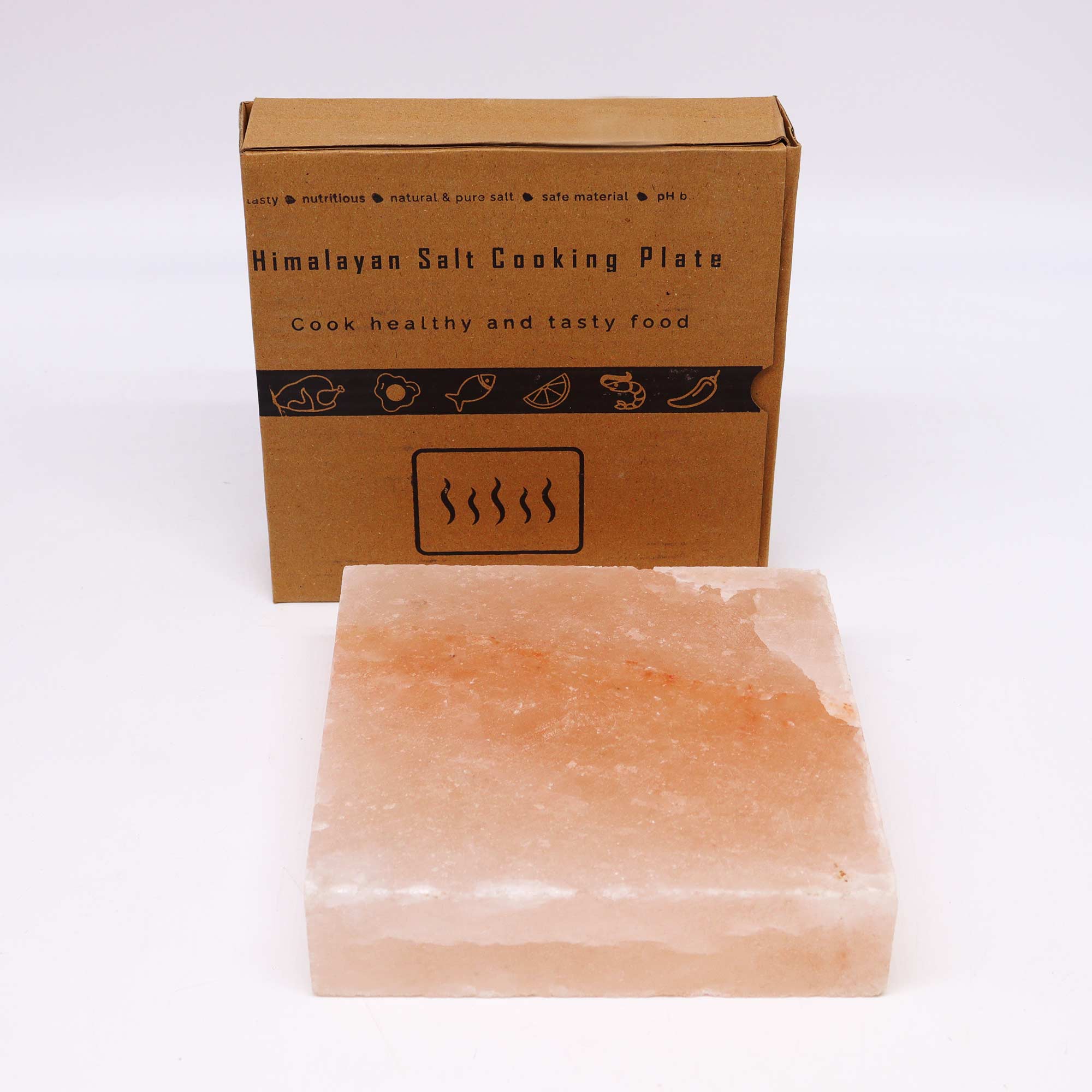 5kg Natural Himalayan Salt Ayurvedic Cooking/Serving Block (20x20x5cm)