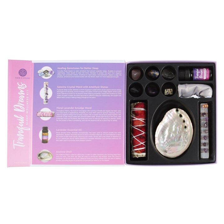 Tranquil Dreams Sleep Wellness Kit (Oils, Crystals, Smudging, Wands)