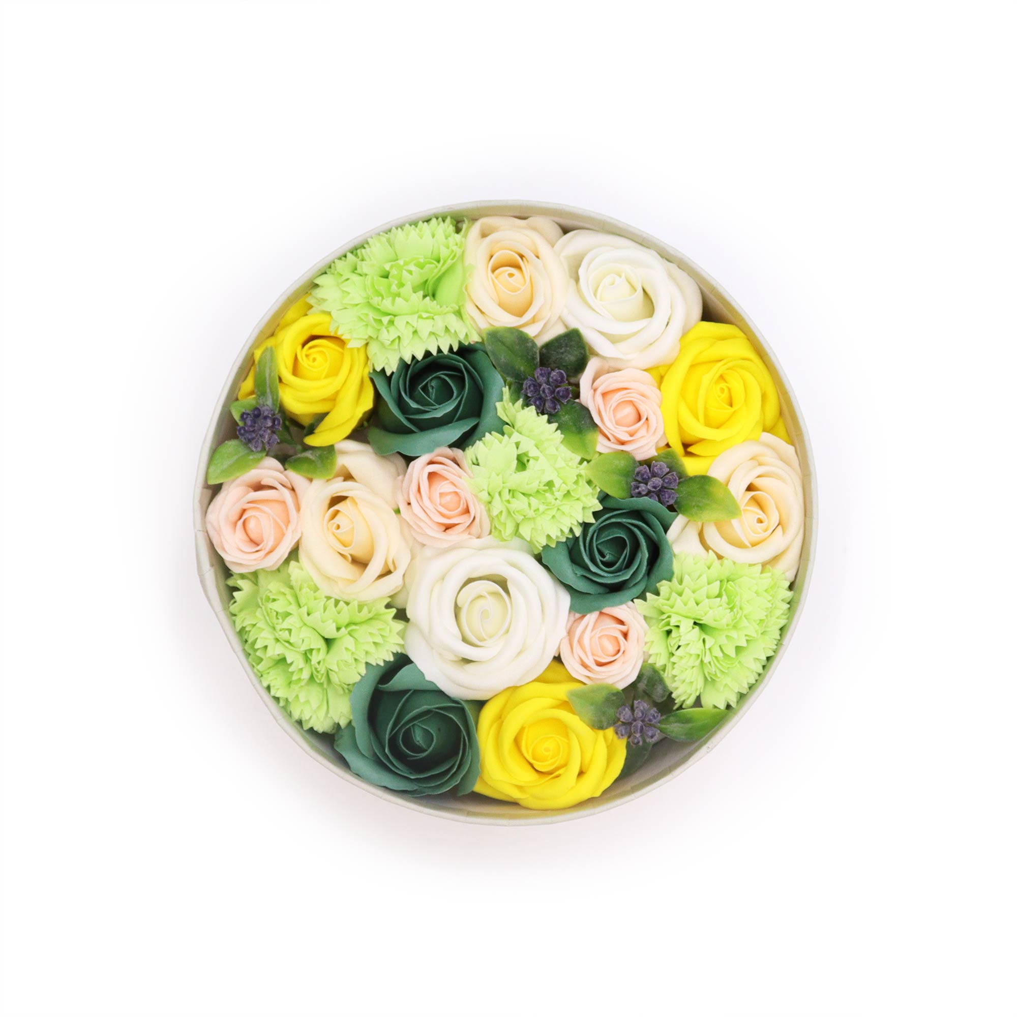 Handmade Soap Flower Rose Bouquet - Round Gift Box (250g)