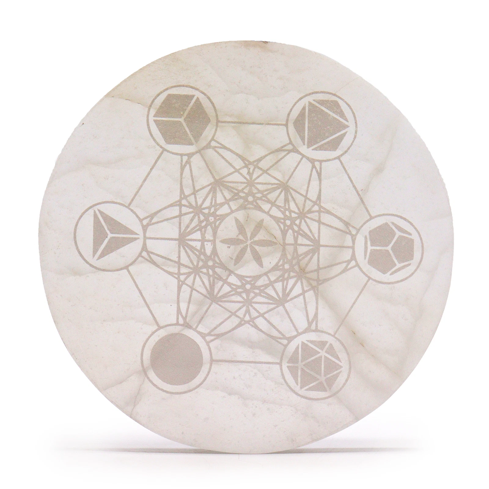 18cm (1.25kg) Selenite Charging Plate/Crystal Grid - Metatron's Cube