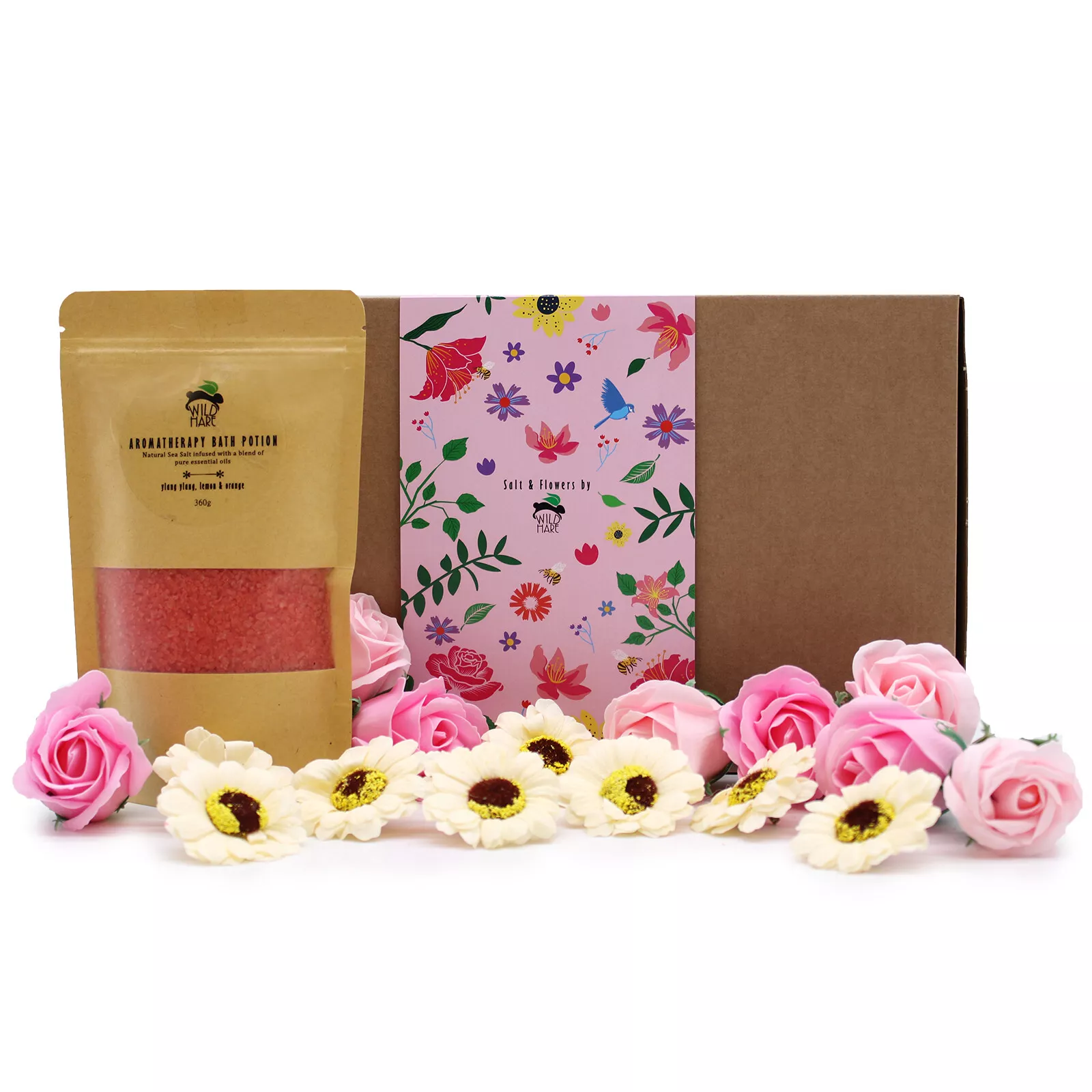 Wild Hare Luxury Spa Bath Kit - Bath Salts & Soap Roses/Sunflowers