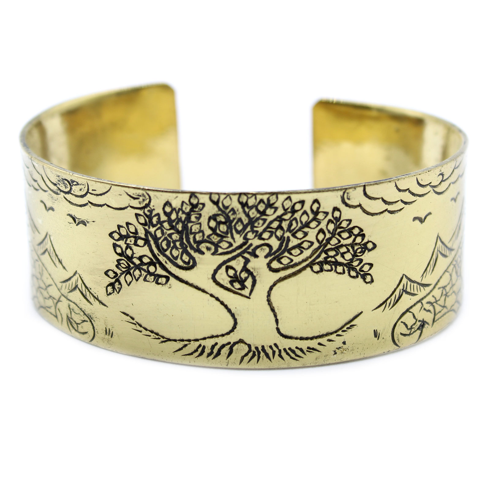 Handmade Tibetan Brass Bracelets - Buddha or Tree of Life
