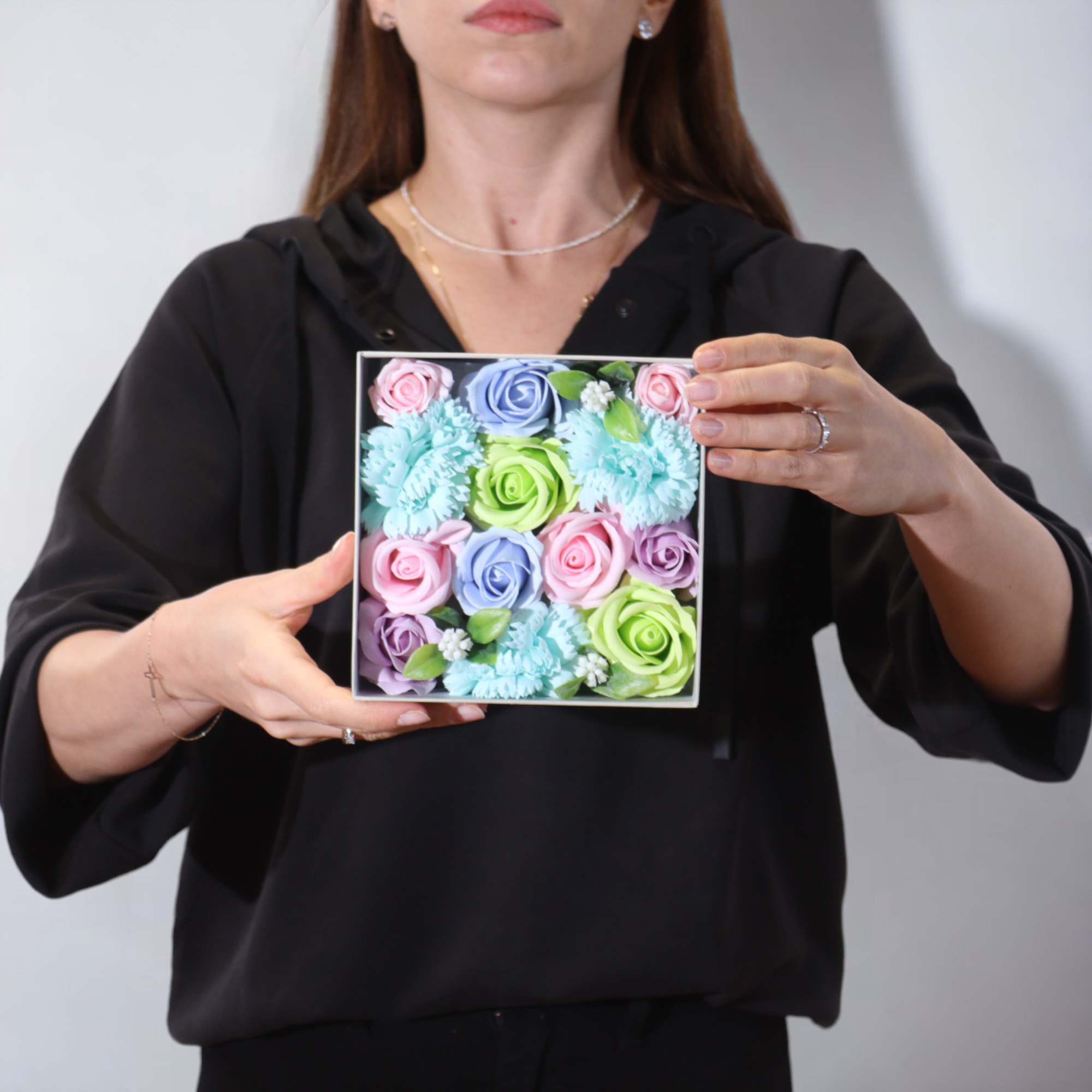 Handmade Soap Flowers (200g, Square Gift Box)
