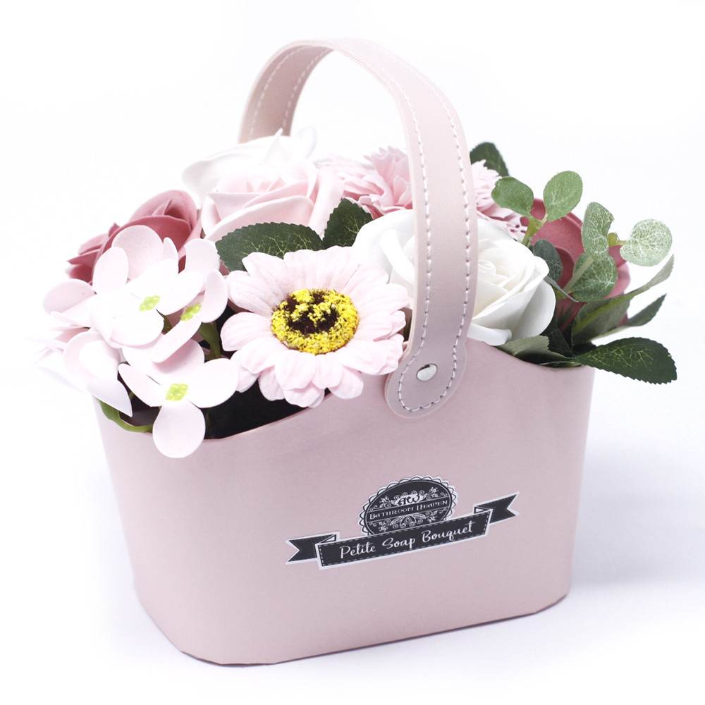 Handmade Soap Flowers - Small Basket/Planter (200g)