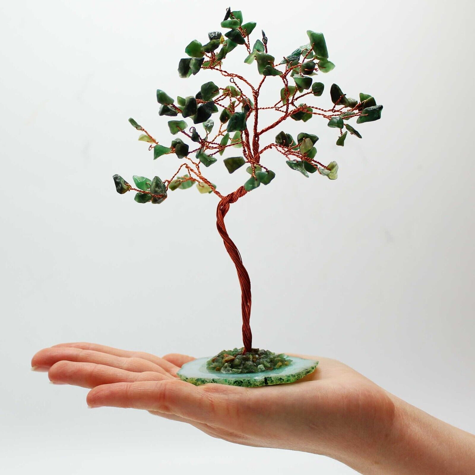 Large Gemstone/Crystal Bonsai Trees - 100 Stones, Agate Bases