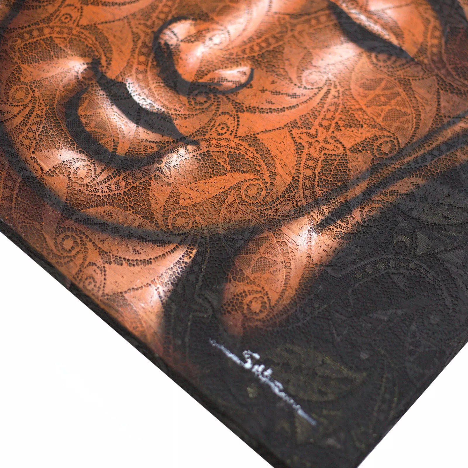 60x80cm Buddha Face (Brocade Finish) [Acrylic Paint on Canvas]